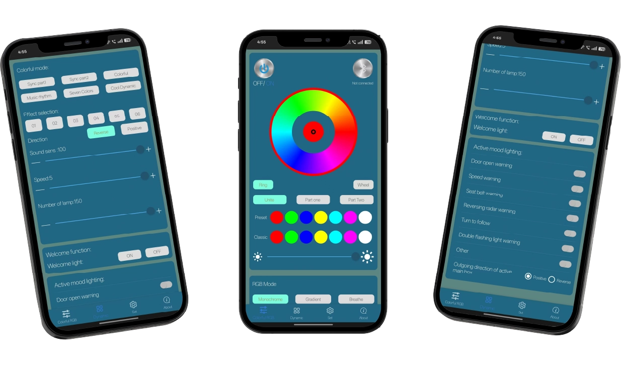 Ambient Light Smartphone Bluetooth App Control Interface