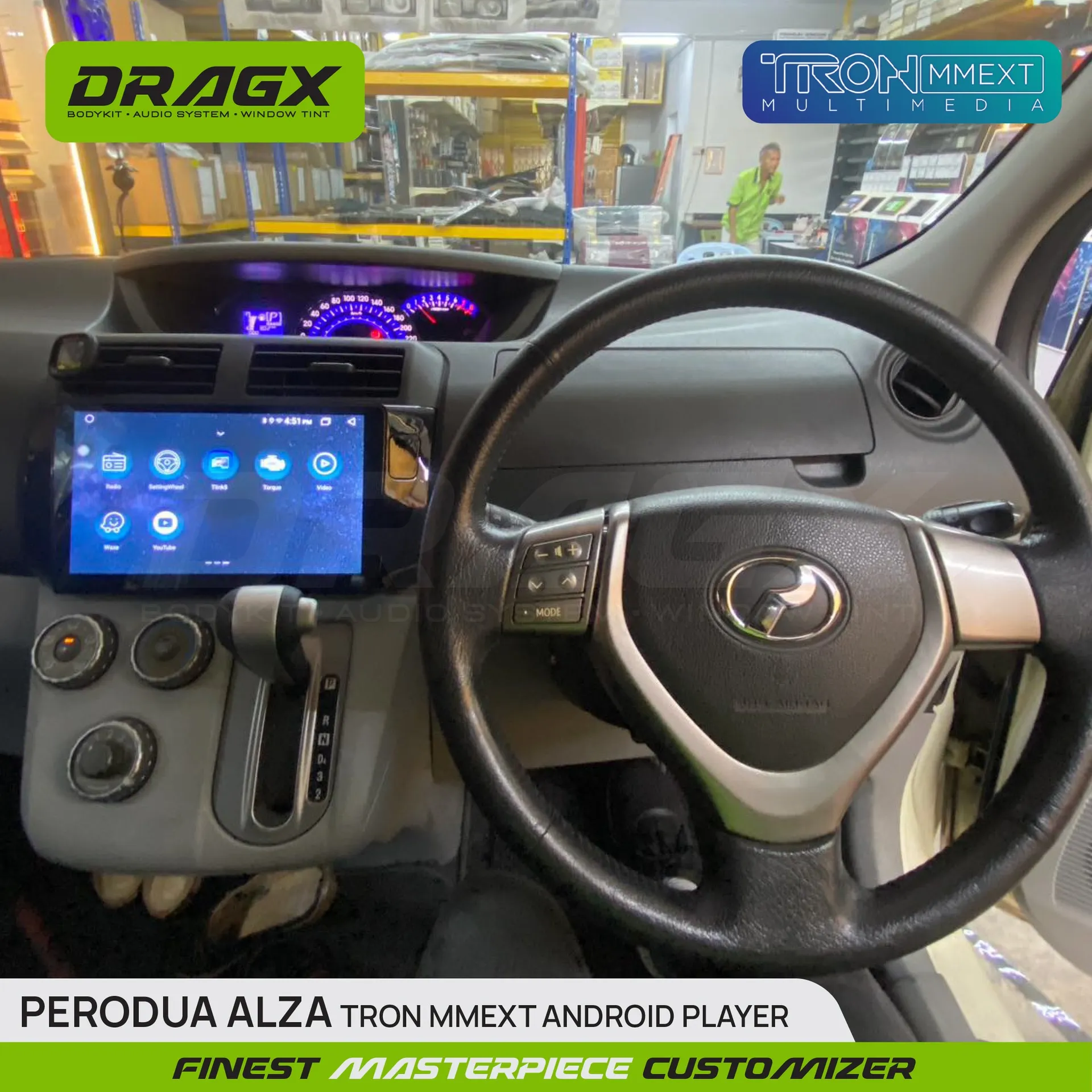 PERODUA ALZA TRON MMEXT ANDROID PLAYER