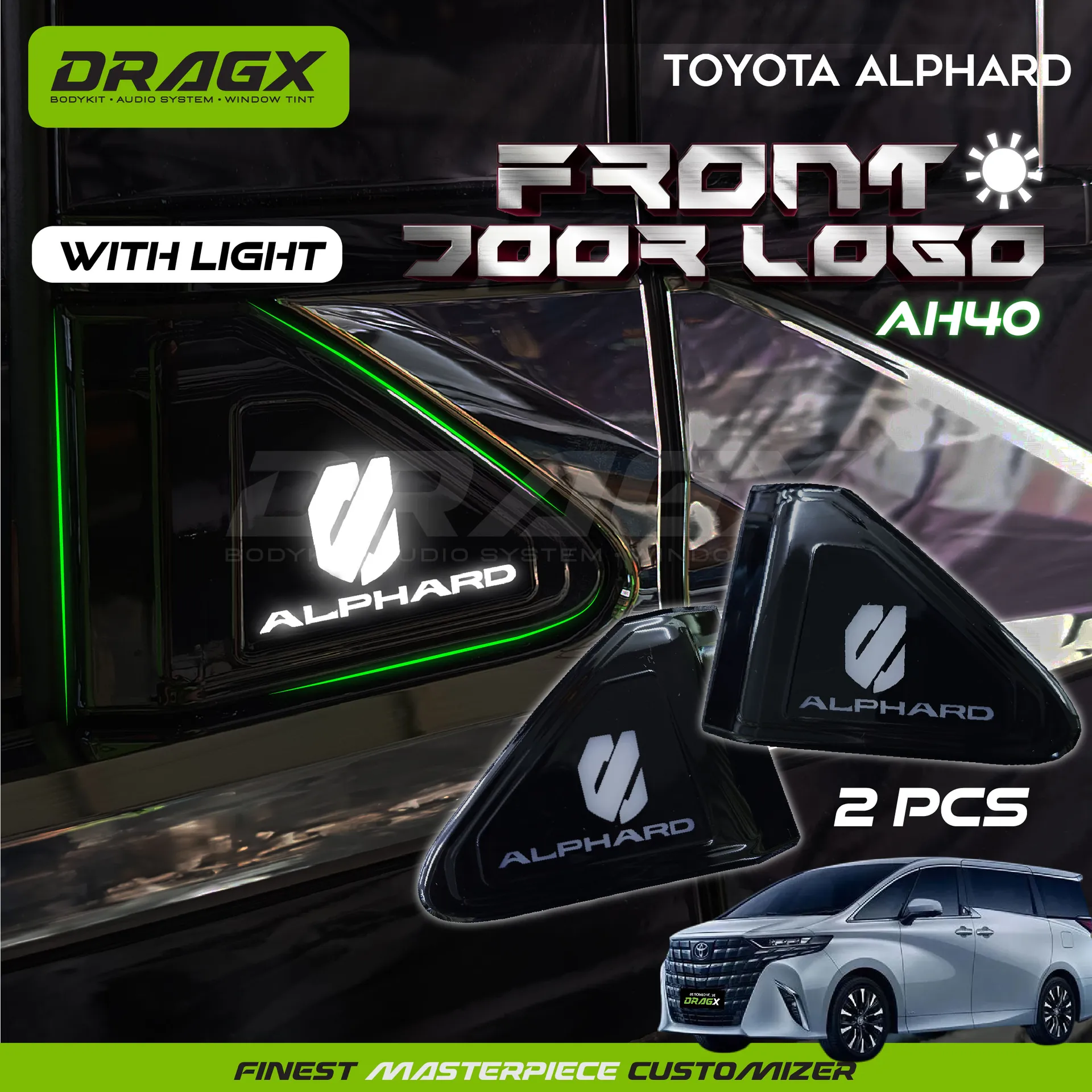 FRONT DOOR LOGO WITH LIGHT 2PCS AH40 ALPHARD