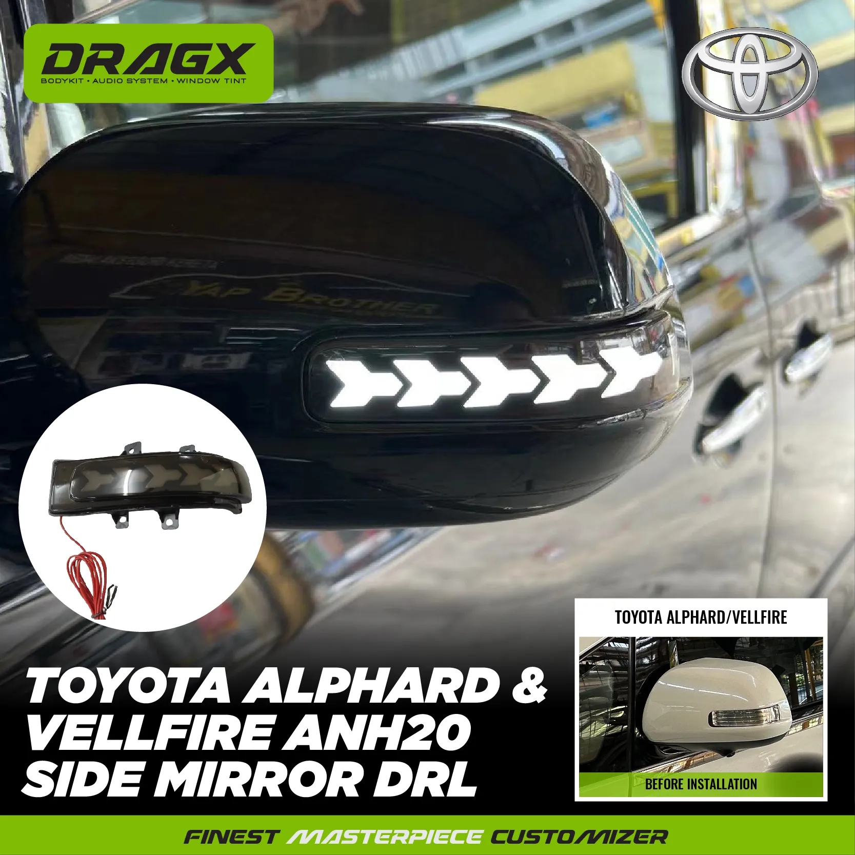 Toyota Alphard & Vellfire ANH20 Side Mirror DRL