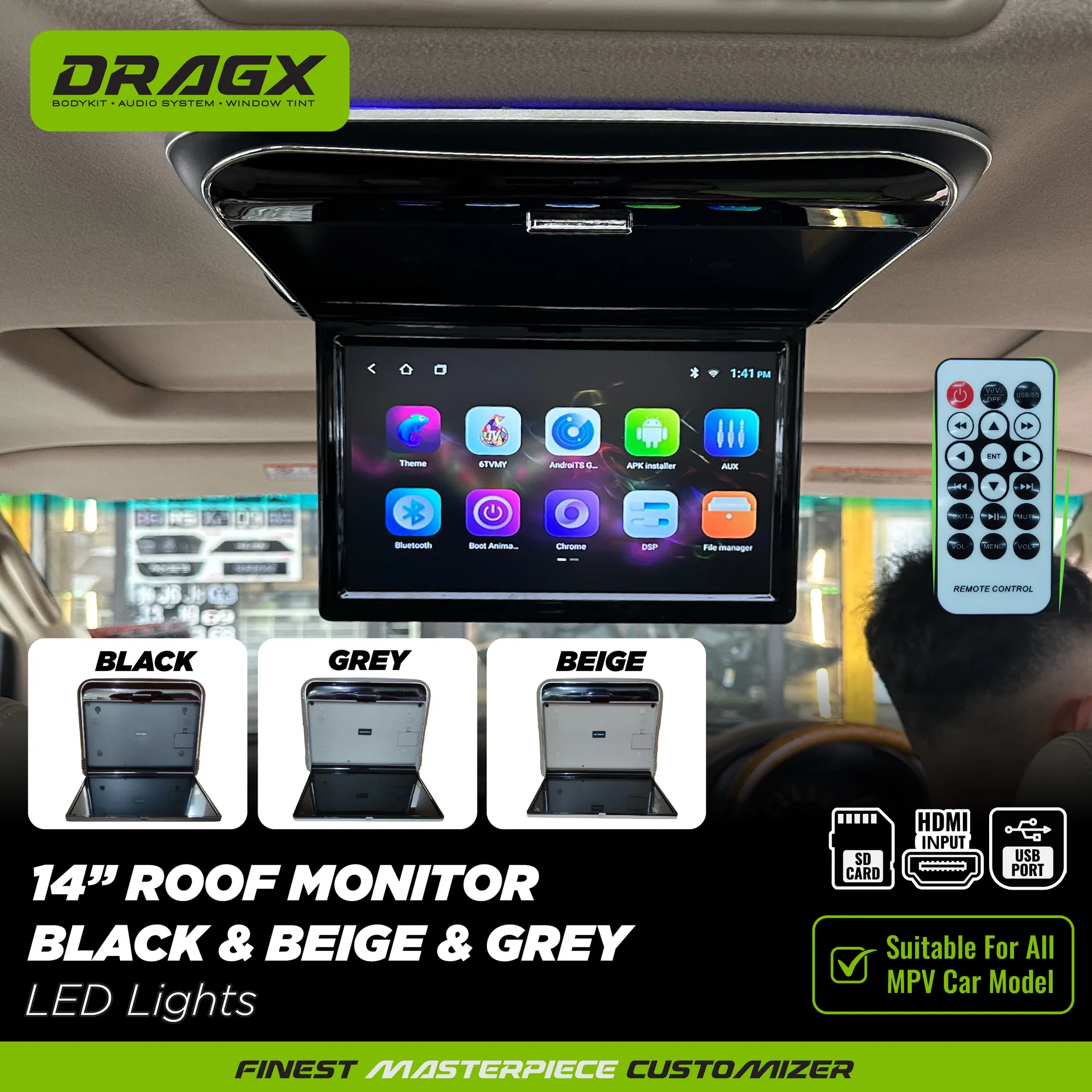 14" Roof Monitor Black & Beige & Grey