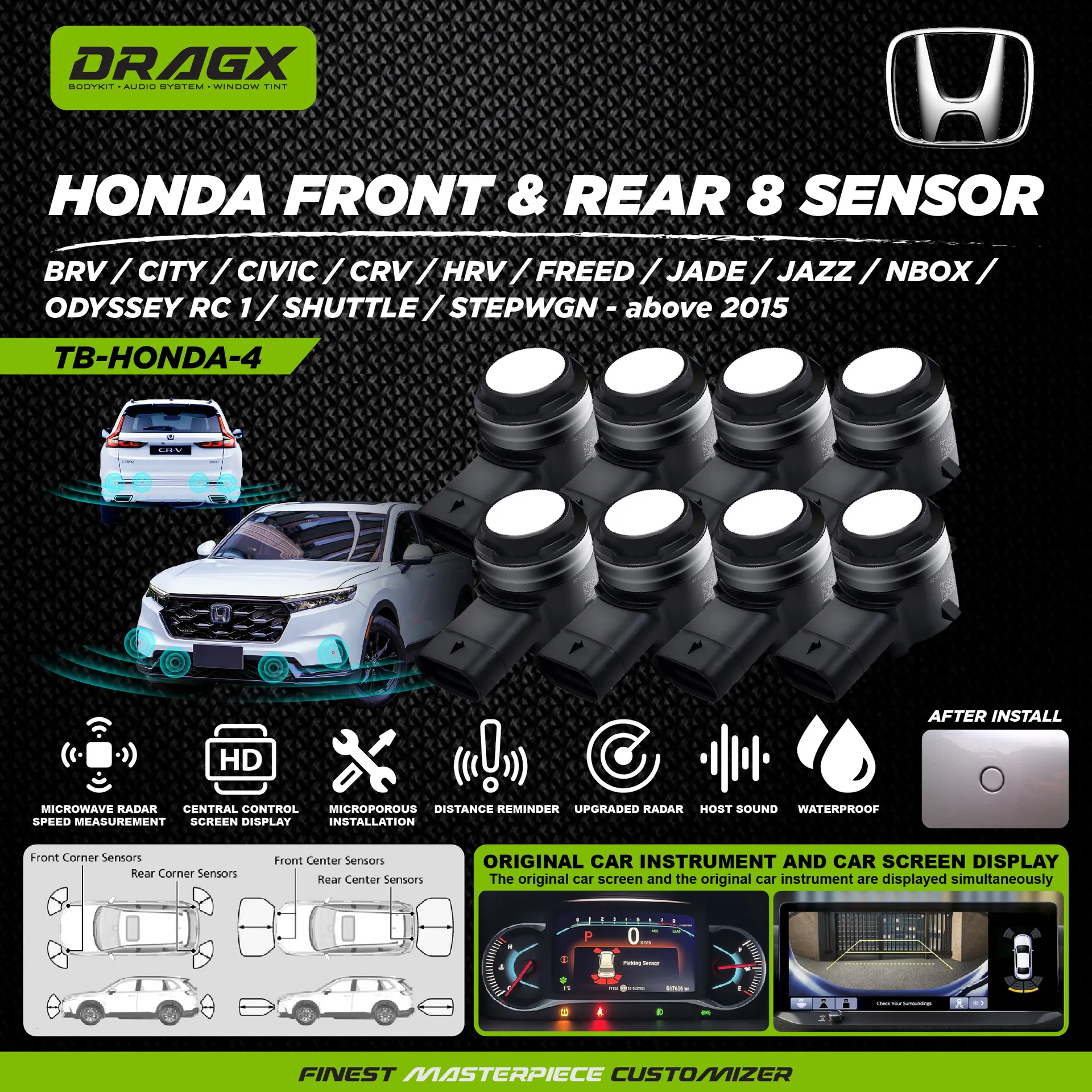 HONDA FRONT & REAR 8 RADAR SENSOR
