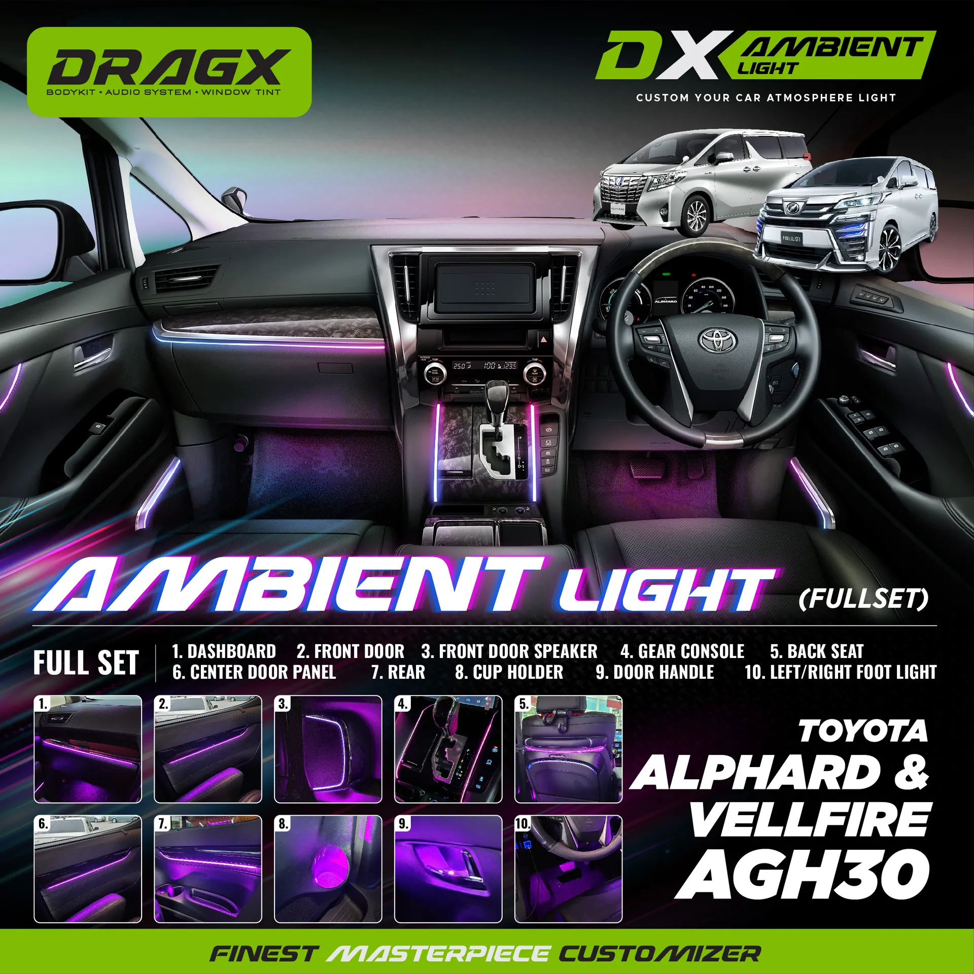 AMBIENT LIGHT TOYOTA ALPHARD/VELLFIRE ANH30 (FULLSET)