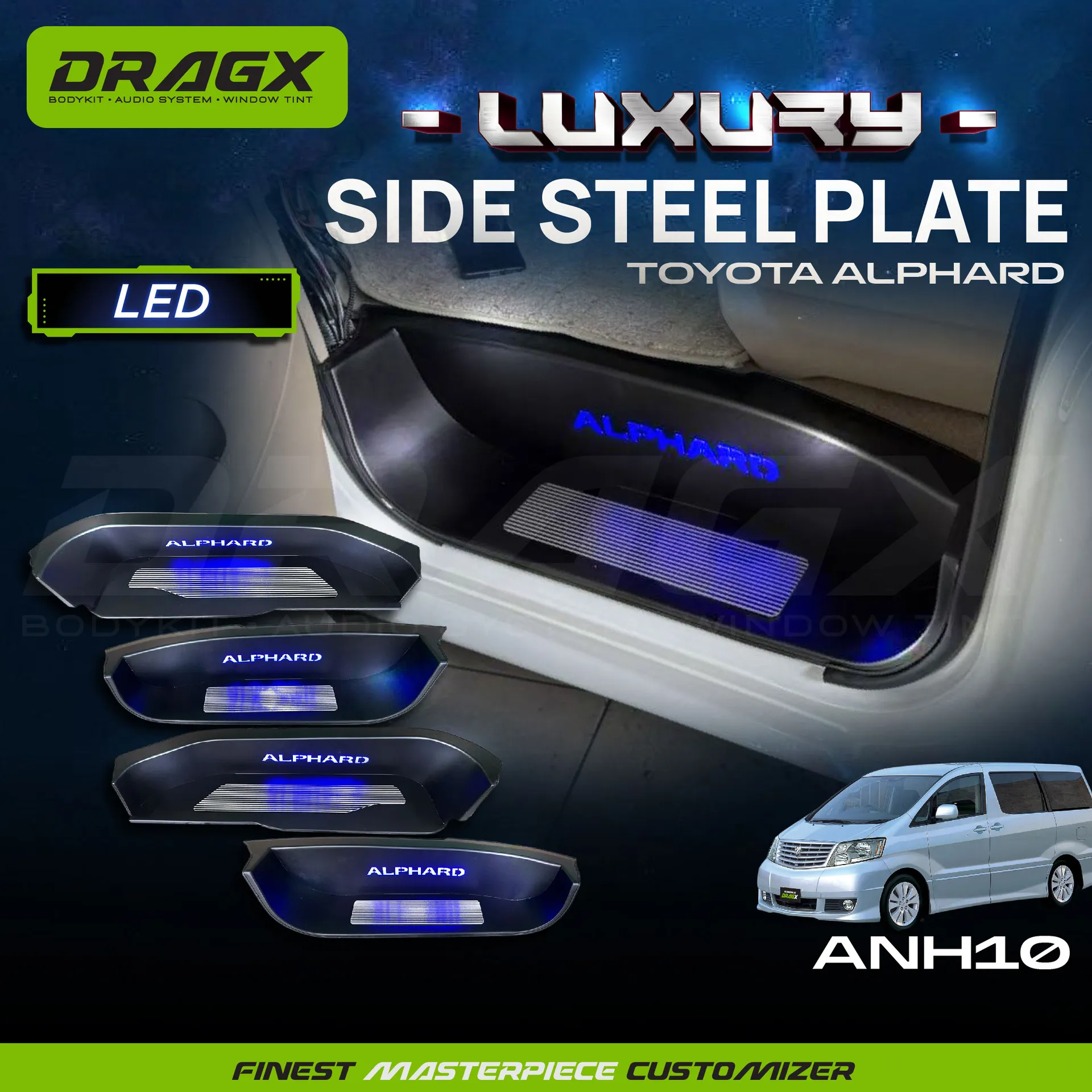 SIDE STEEL PLATE FULLSET LUXURY ALPHARD ANH10