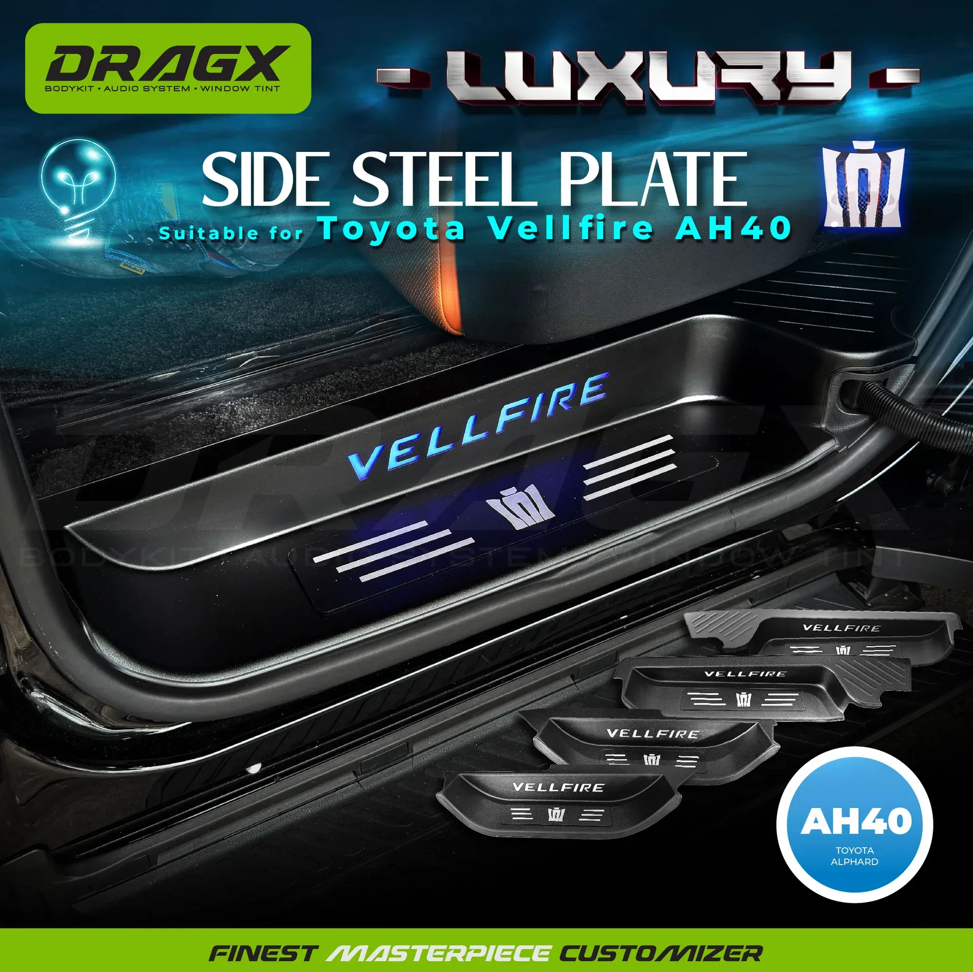 SIDE STEEL PLATE FULLSET LUXURY VELLFIRE AH40