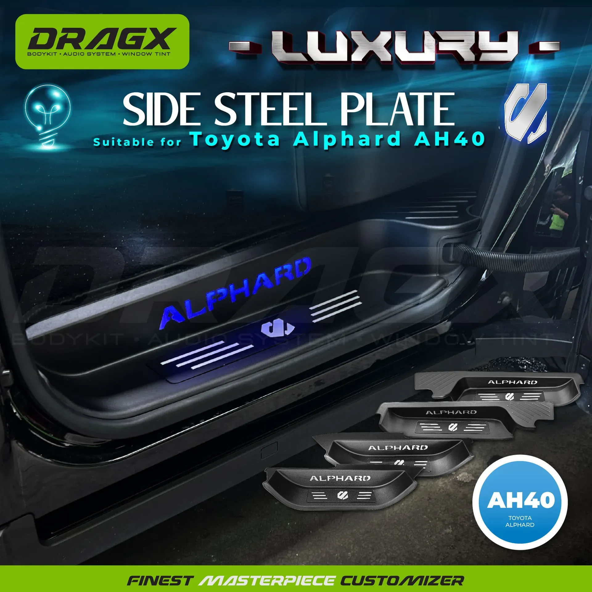 SIDE STEEL PLATE FULLSET LUXURY ALPHARD AH40 