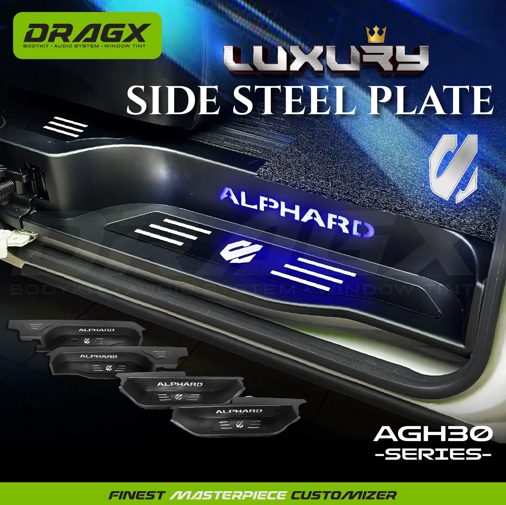 SIDE STEEL PLATE FULLSET LUXURY ALPHARD ANH30 