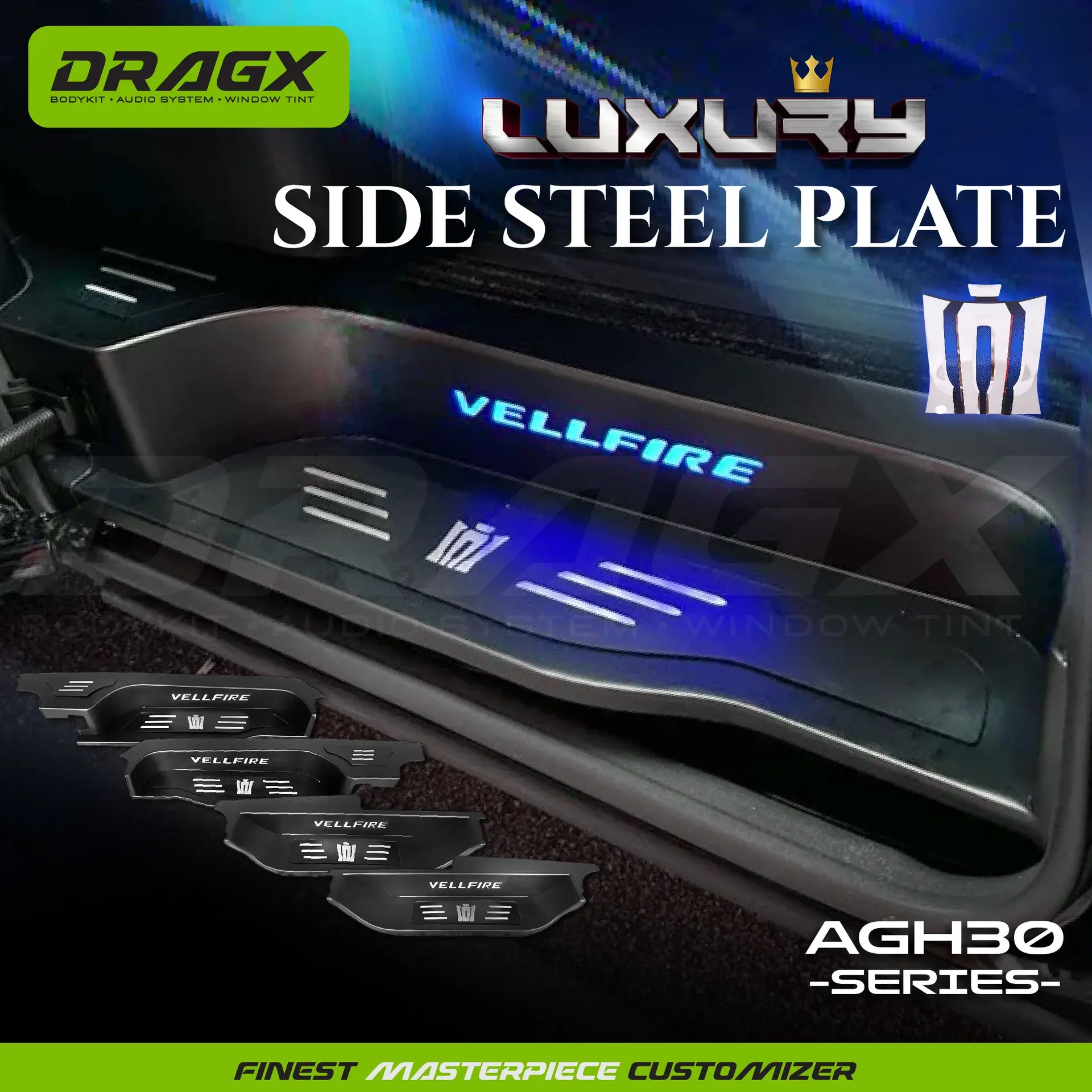 SIDE STEEL PLATE FULLSET LUXURY TOYOTA ALPHARD AGH30 