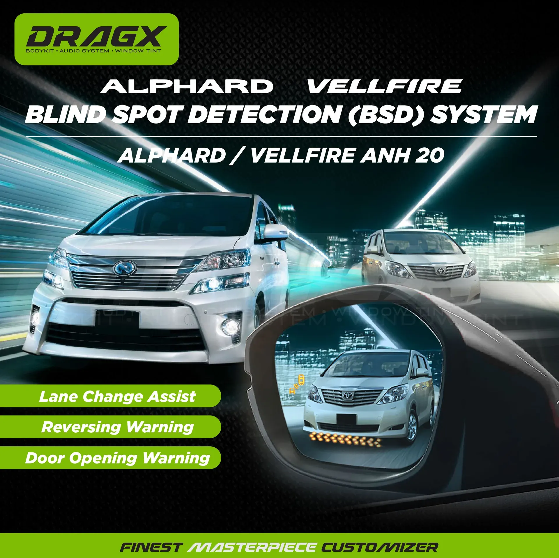 BLIND SPOT DETECTION (BSD) SYSTEM-Toyota Alphard / Vellfire ANH20