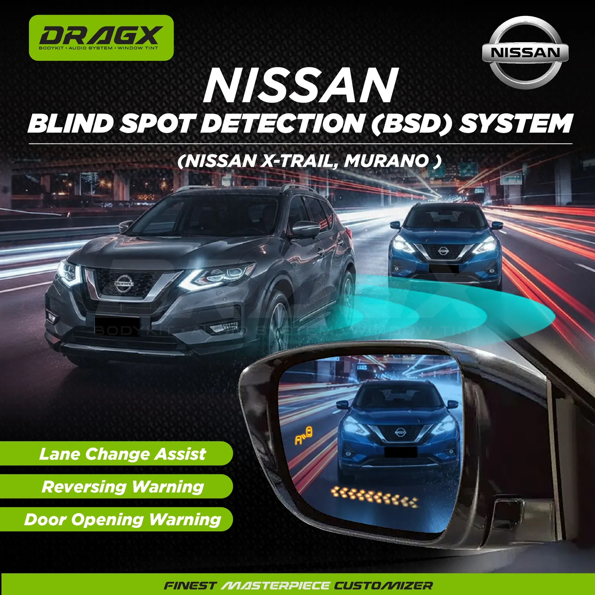 BLIND SPOT DETECTION SYSTEM (BSM) | NISSAN X-TRAIL, MURANO