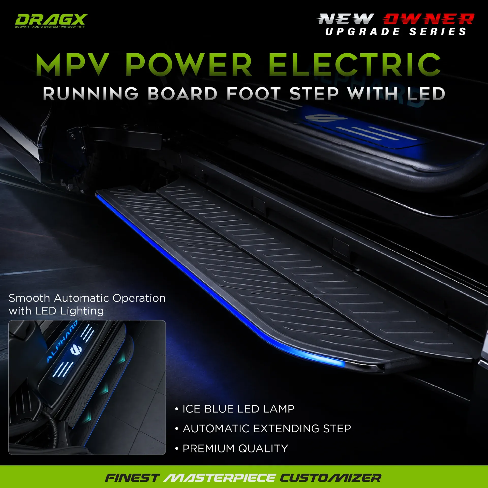 POWER ELECTRIC AUTO RUNNING BOARD FOOT STEP (WITH LED) VELLFIRE ALPHARD AH40