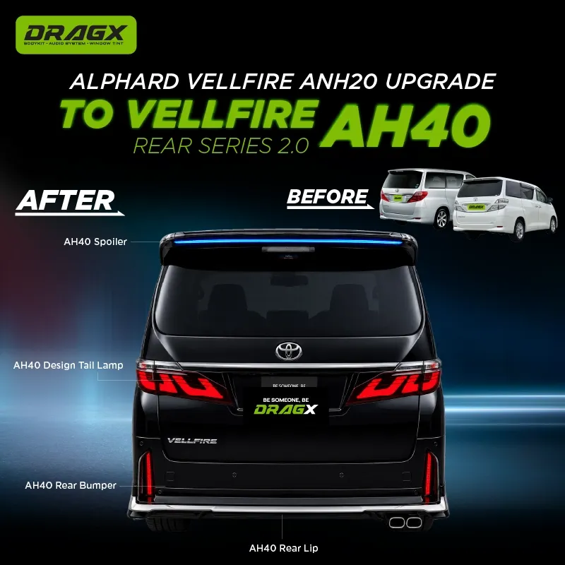   ANH20 → AH40 UPGRADE VELLFIRE AH40 DESIGN TAIL LAMP SPOILER