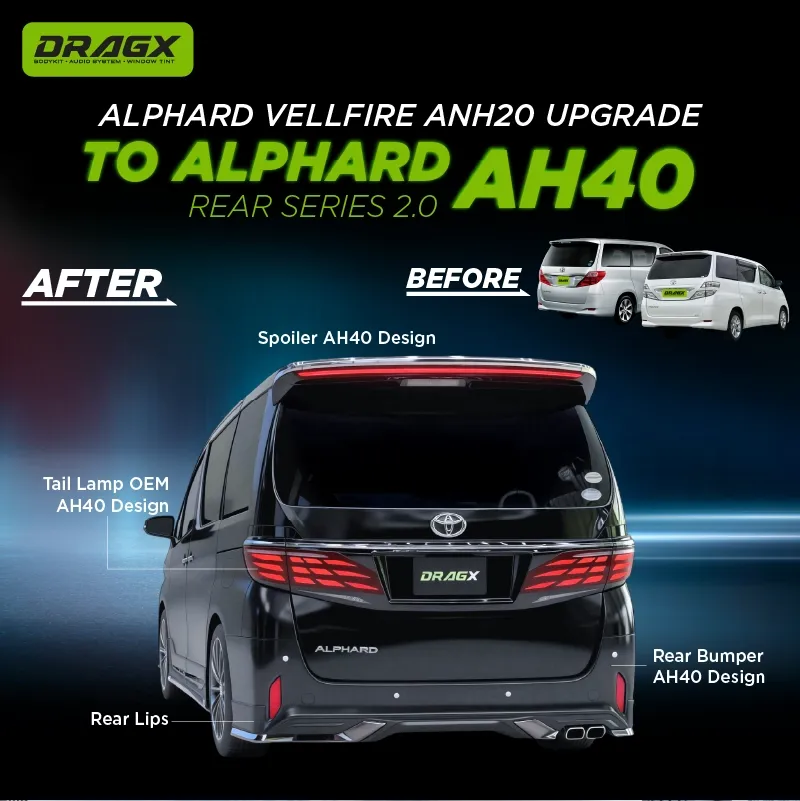   ANH20 → AH40 UPGRADE ALPHARD AH40 DESIGN TAIL LAMP SPOILER