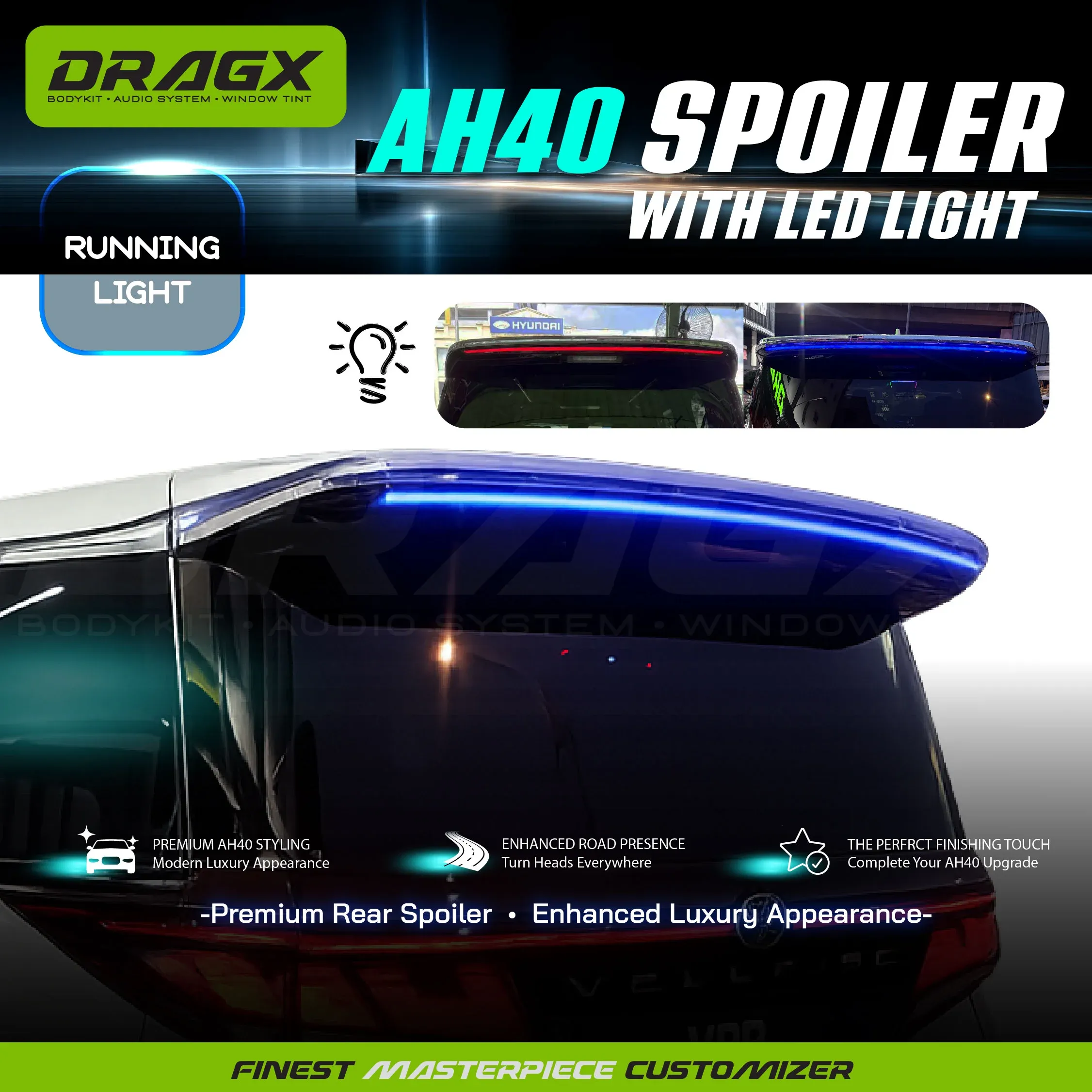 SPOILER WITH LED | ALPHARD VELLFIRE AH40 