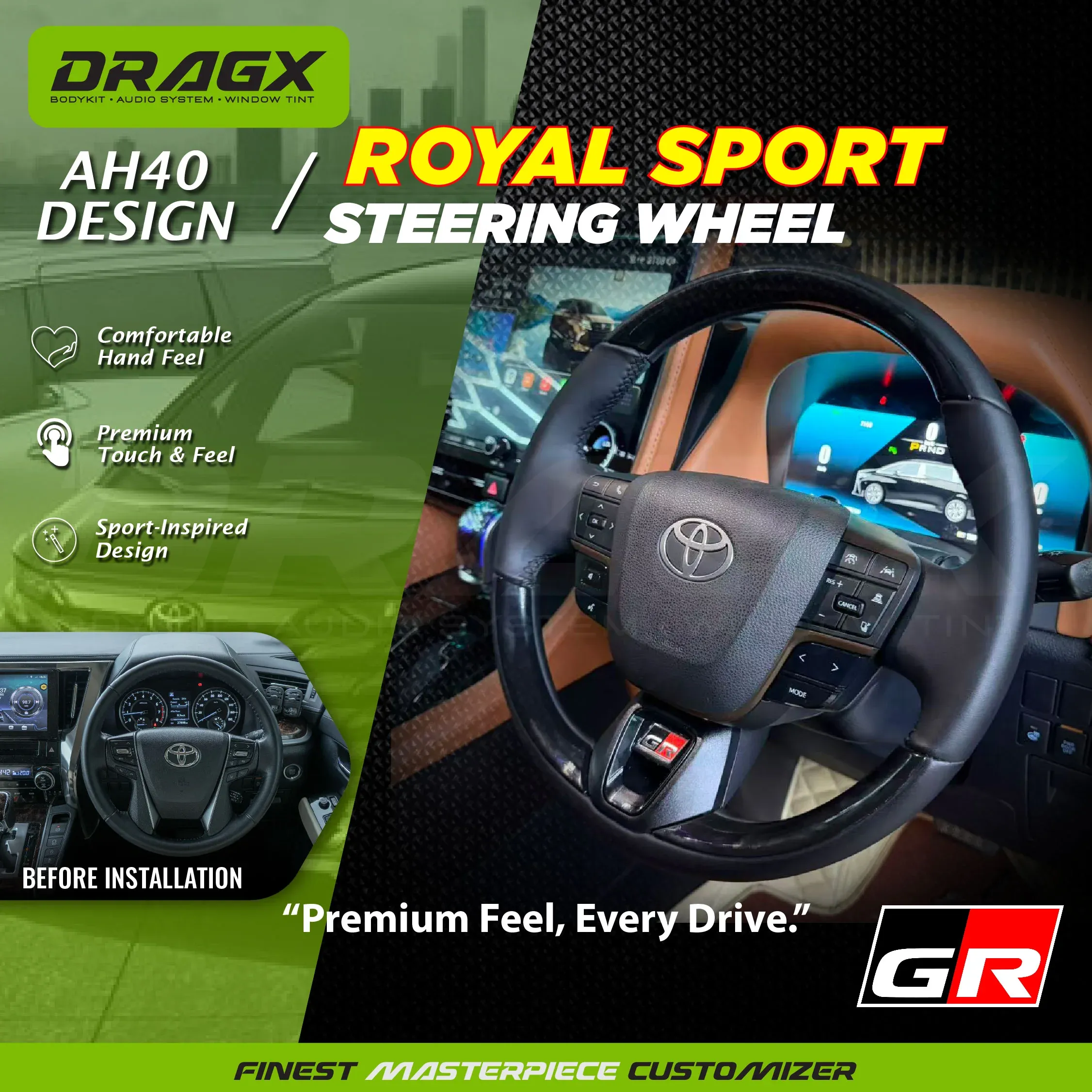 STEERING ROYAL SPORT TOYOTA ALPHARD / VELLFIRE AGH30 TO AH40