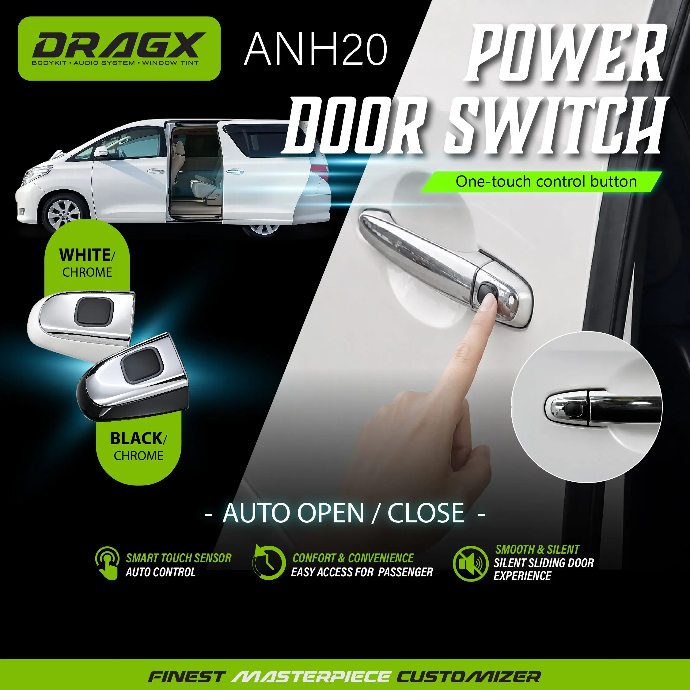  POWER DOOR SWITCH TOYOTA ALPHARD/VELLFIRE ANH20 ESTIMA BLACK & WHITE