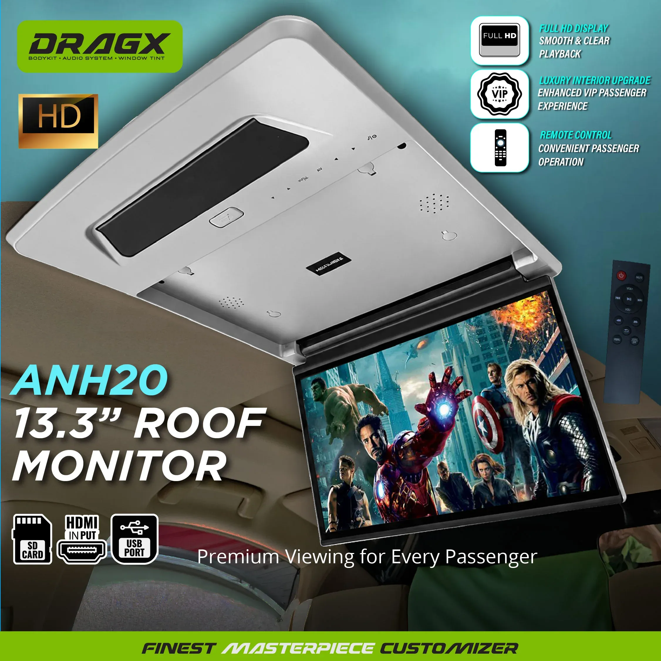ROOF MONITOR WITH HDMI USB PORT OEM 13'3 ALPHARD VELLFIRE ANH20