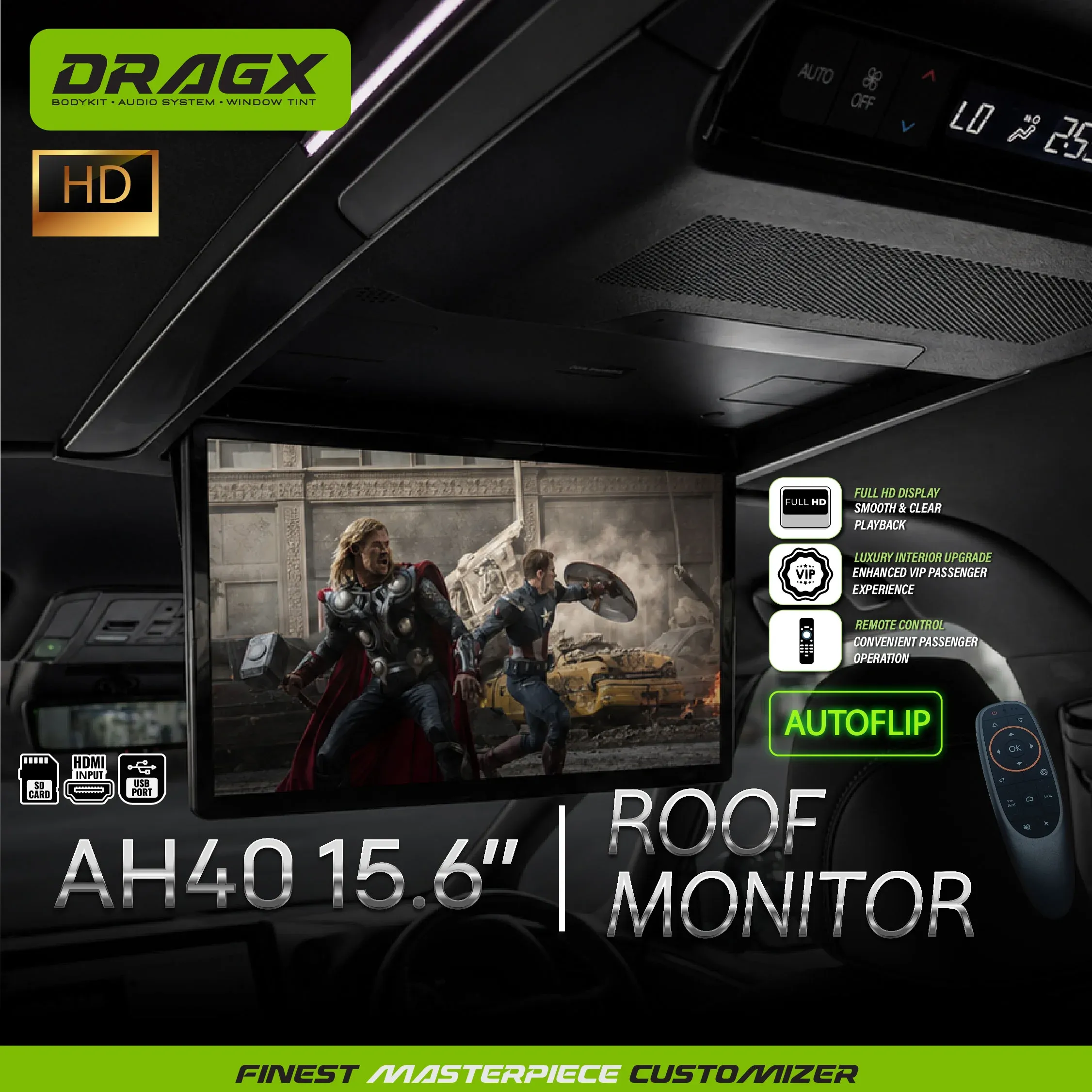 ROOF MONITOR MP5 W/HDMI AUTOFLIP AH40 15.6"