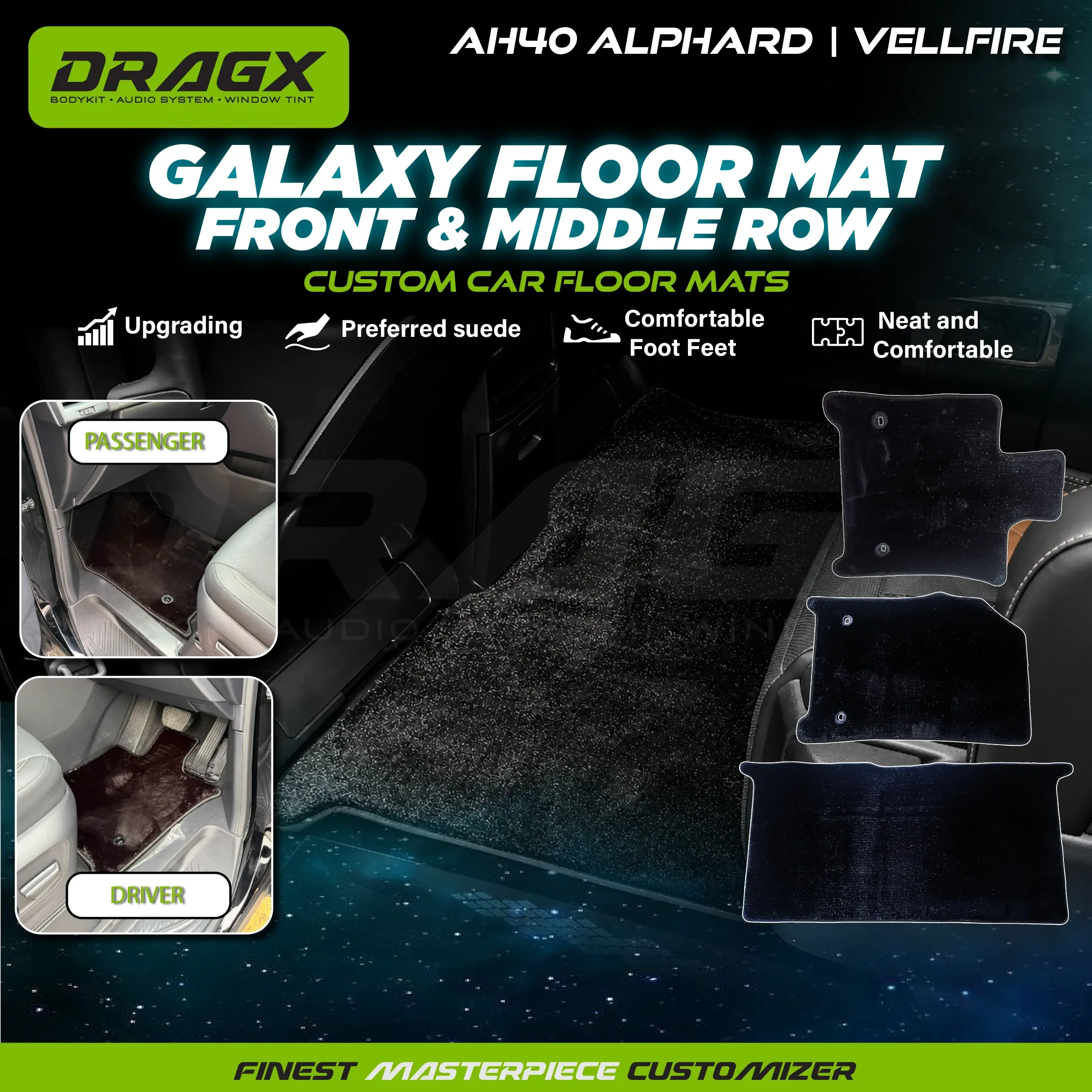 GALAXY FLOOR MAT FRONT & MIDDLE ROW AH40 ALPHARD / VELLFIRE