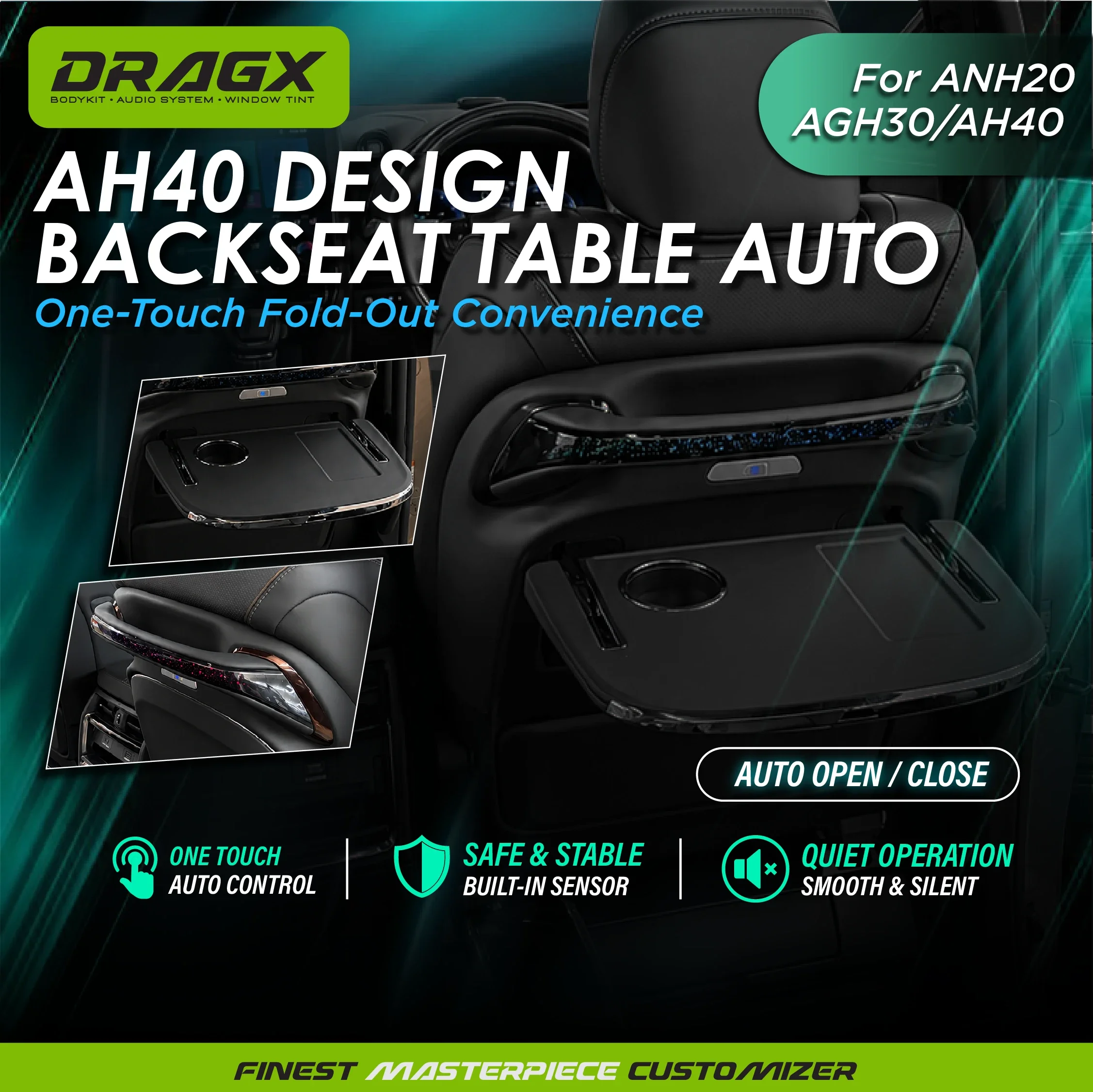 ANH20 AGH30 TO AH40 DESIGN BACKSEAT TABLE AUTO 1 PAIR