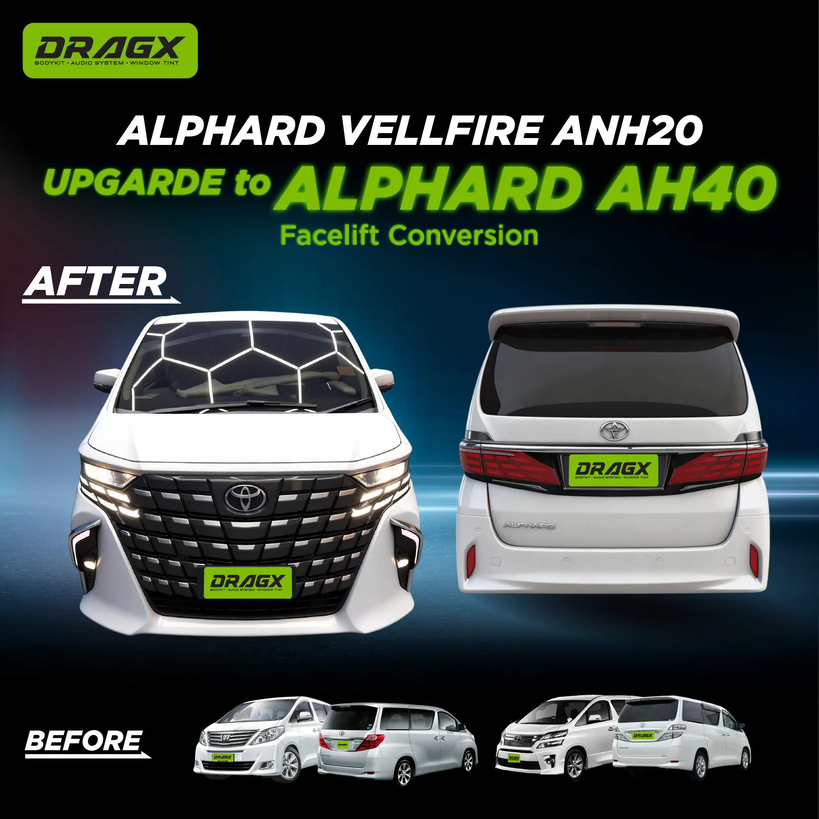   ANH20 → AH40 Conversion Kit 6 - FACELIFT CONVERSION