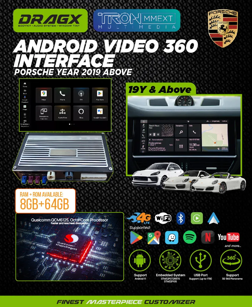 Porsche Android Video 360 Interface