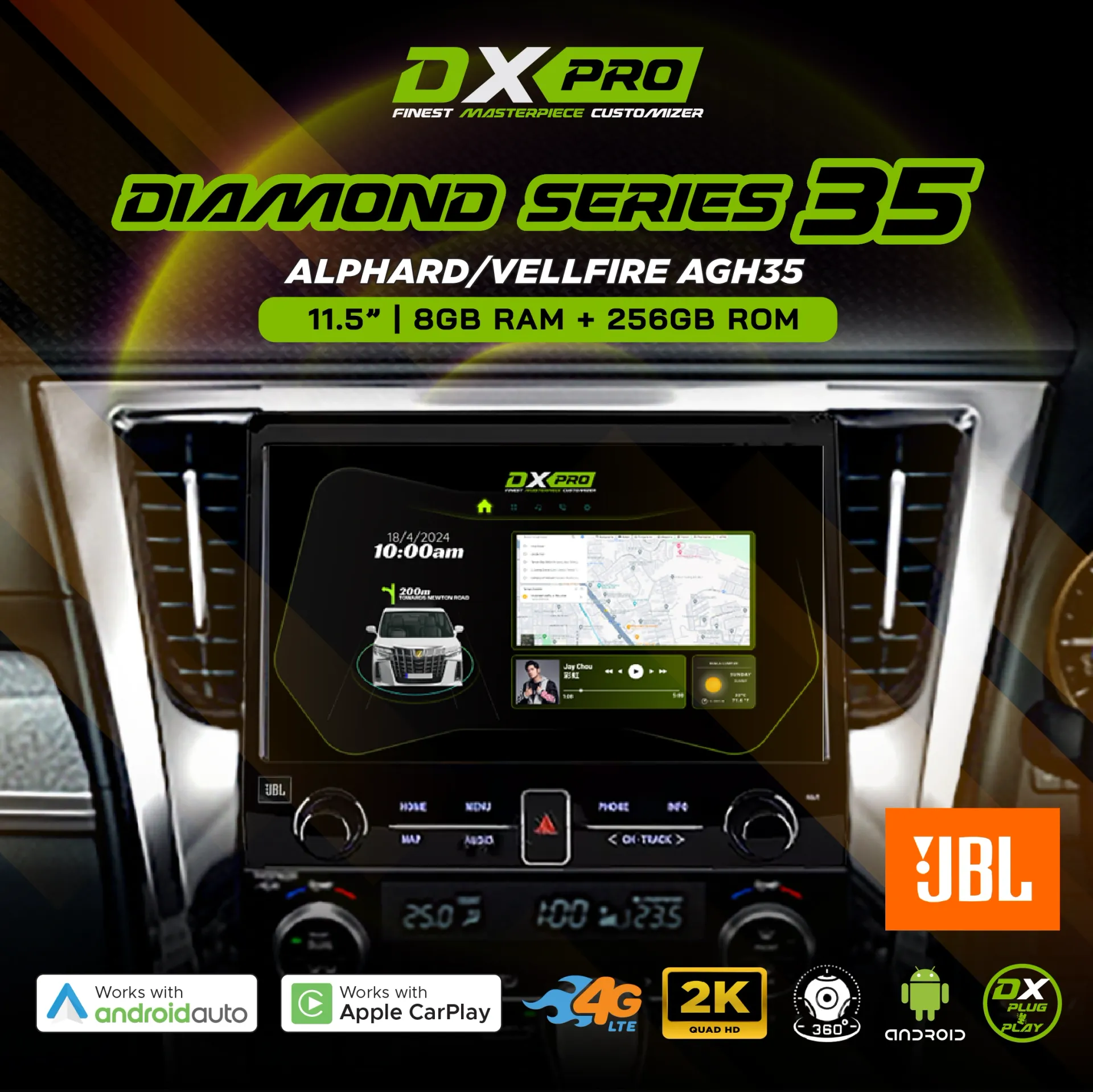 Android Player Toyota Alphard/Vellfire AGH35 Diamond Series 35