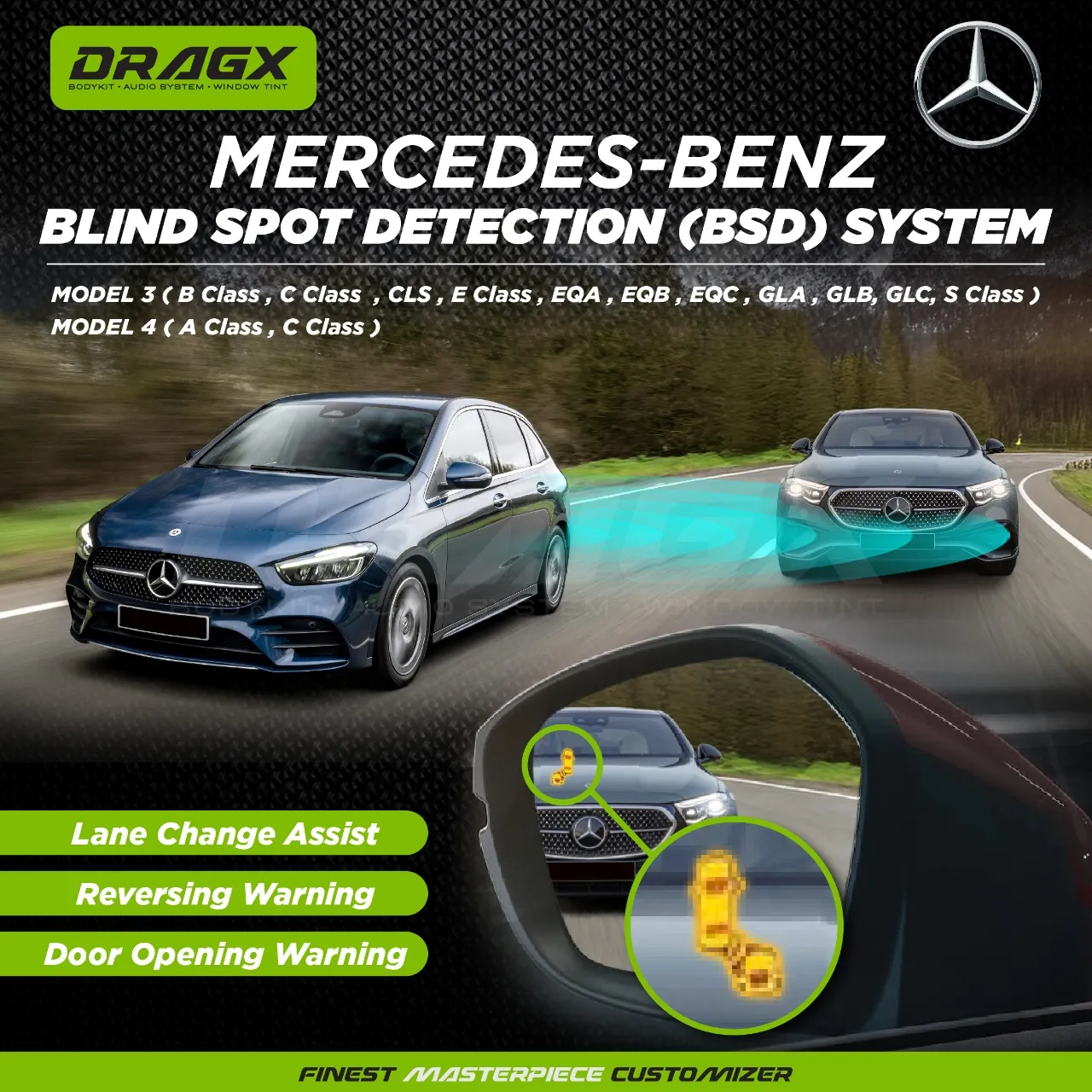 BLIND SPOT DETECTION (BSD) SYSTEM- MERCEDES BENZ MODEL 3 & 4