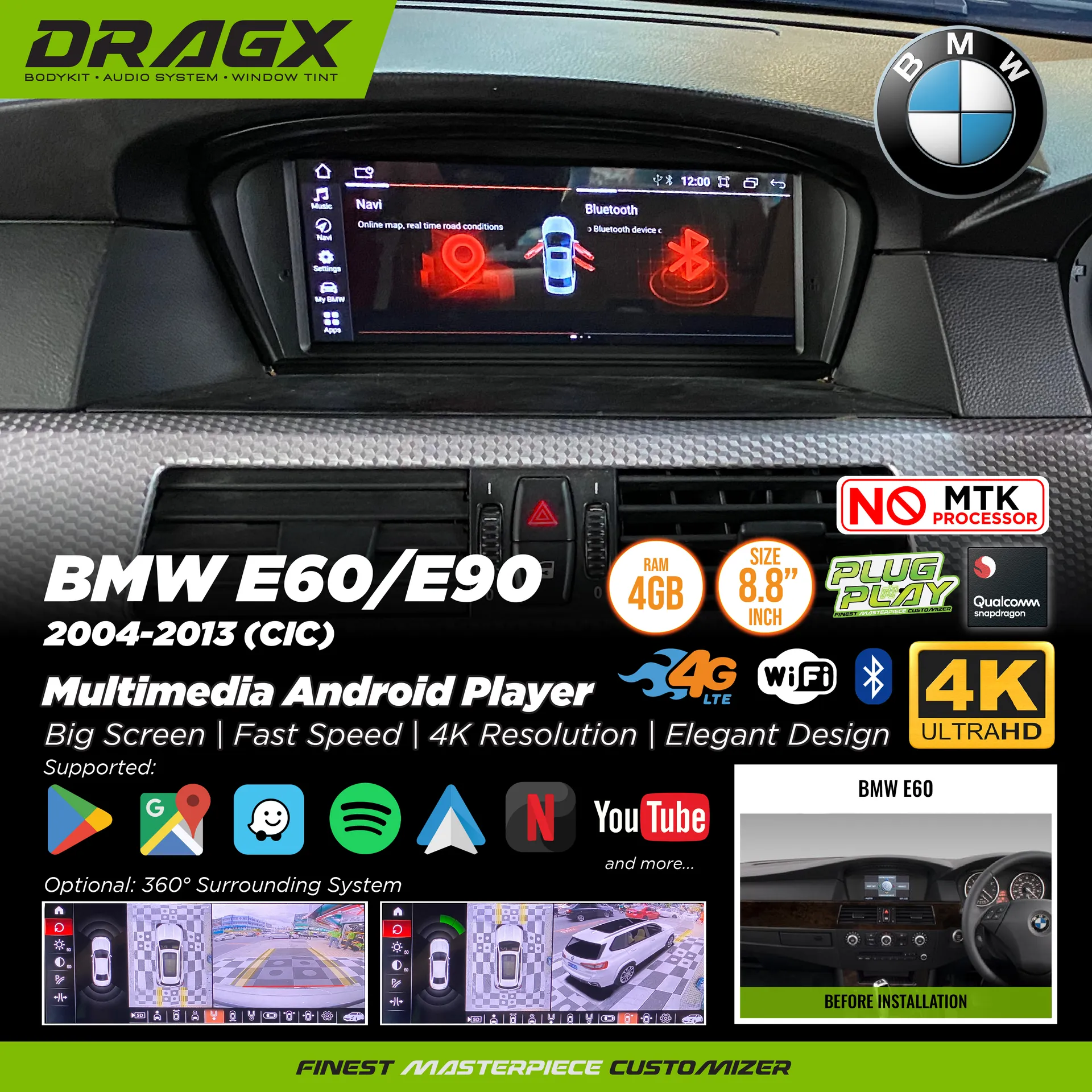 BMW E60/E90 2004-2013 (CIC) Multimedia Android Player