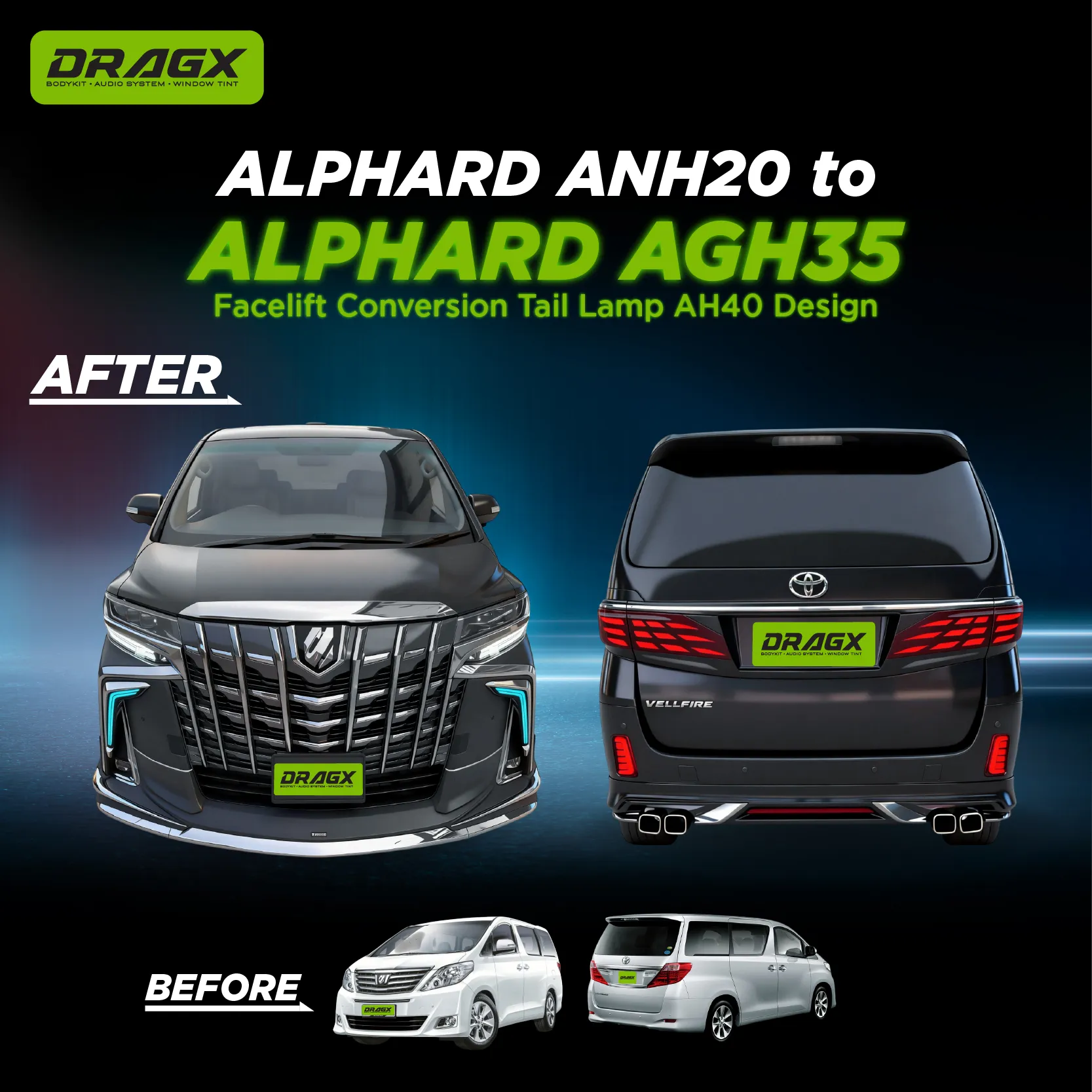  ANH20 → AGH35 Conversion OEM Kit 5 - Tail Lamp 40 DESIGN