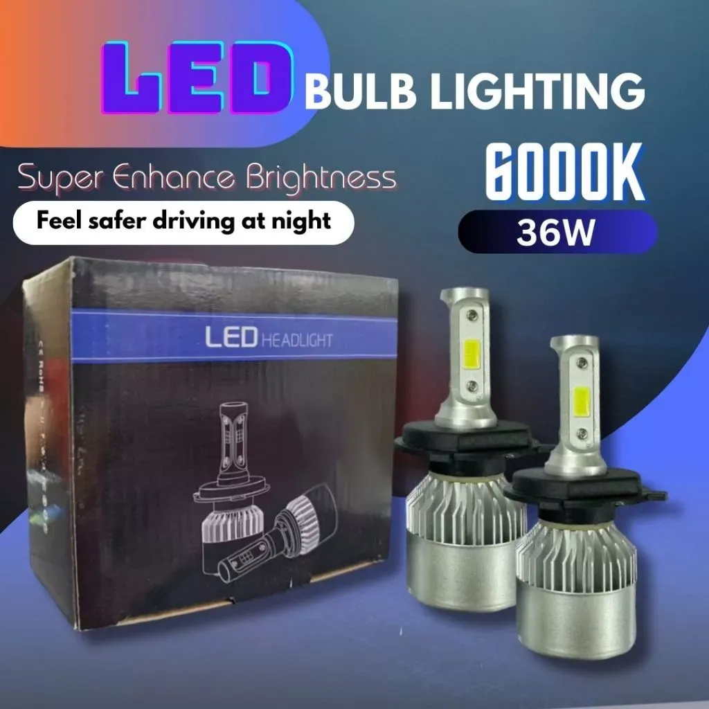 COB S2 LED BLUB LIGHTING 600K 36W 9005 9006 9012 H1 H3 H4 H7