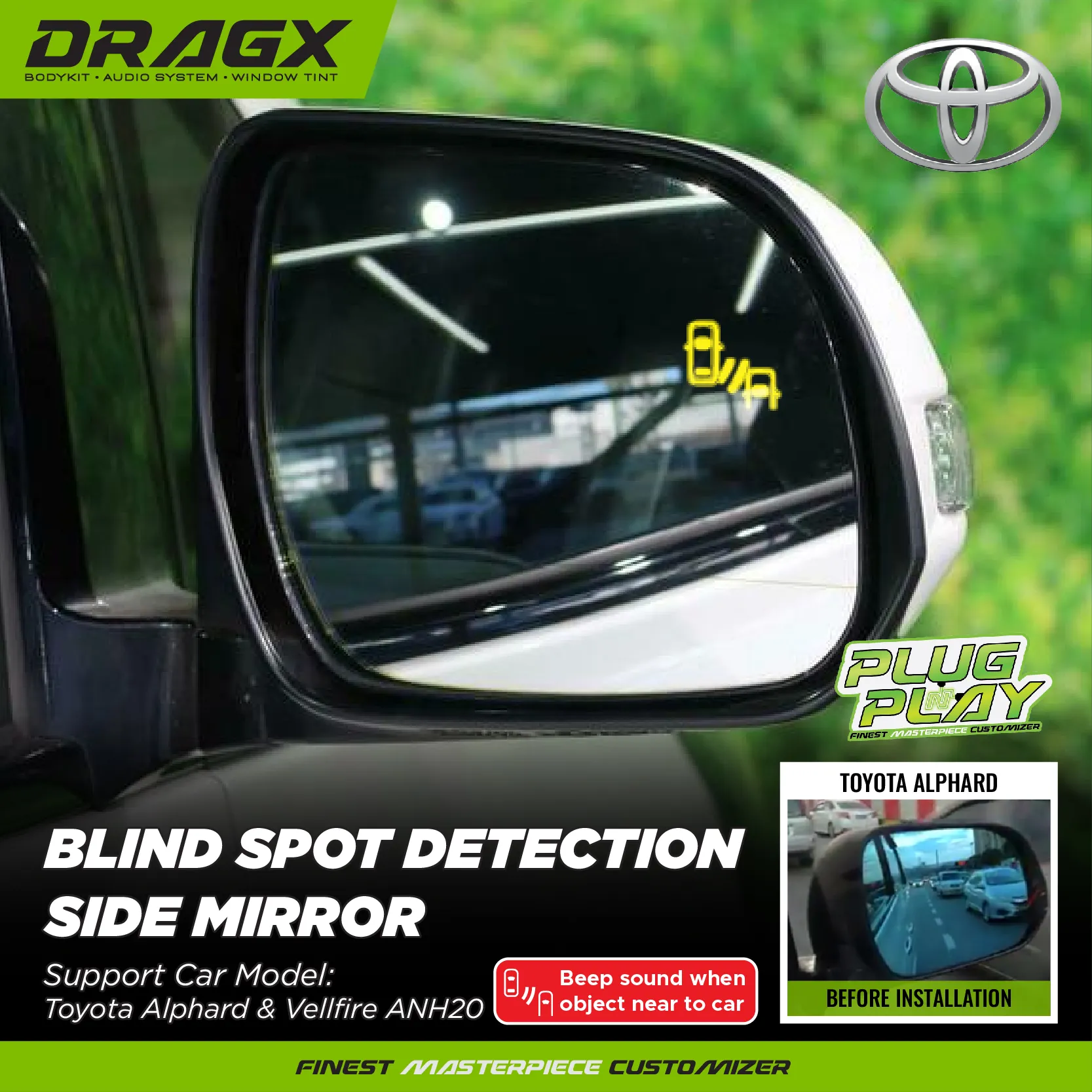 Toyota Alphard & Vellfire Blind Spot Detection Side Mirror