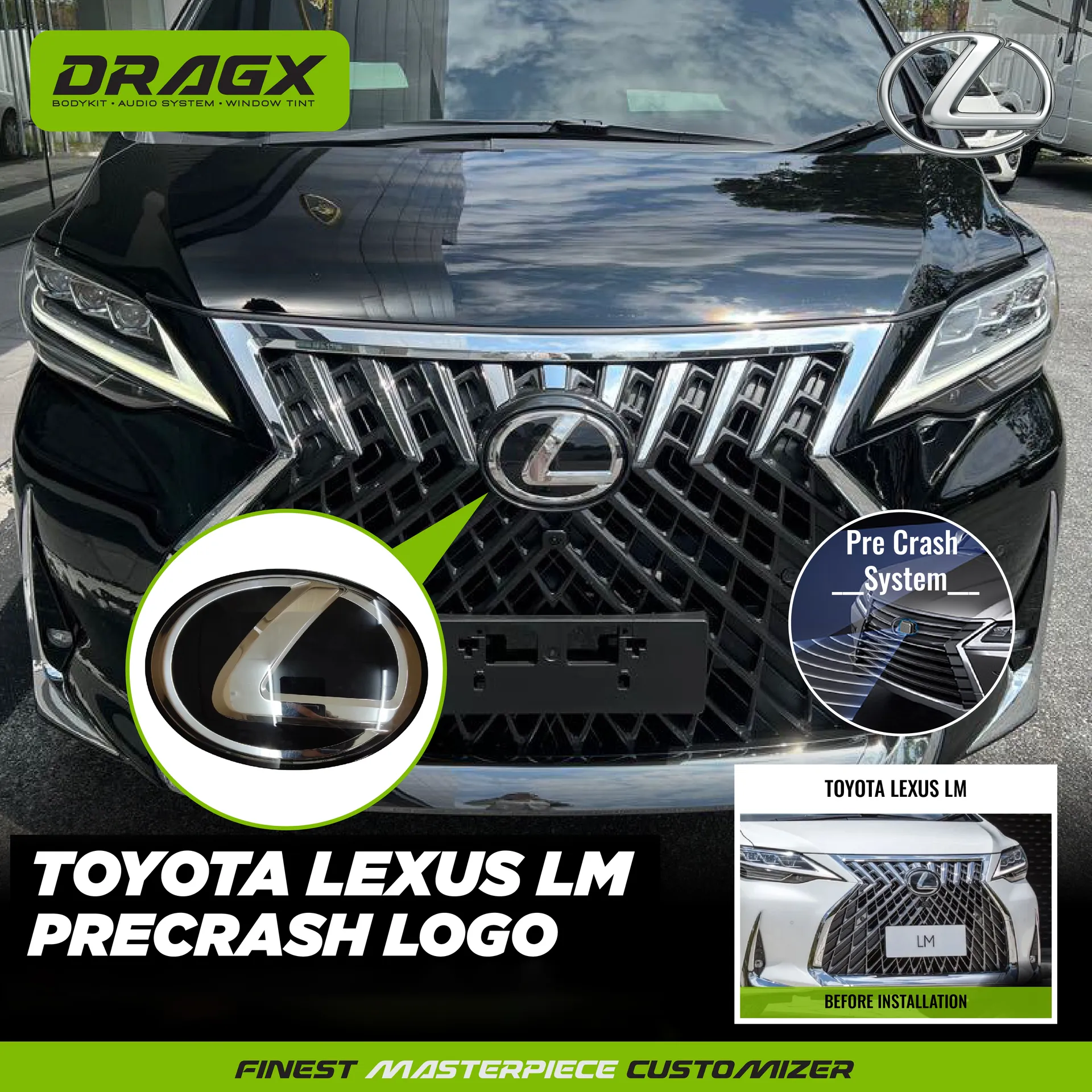 LEXUS LM350 PRECRASH LOGO