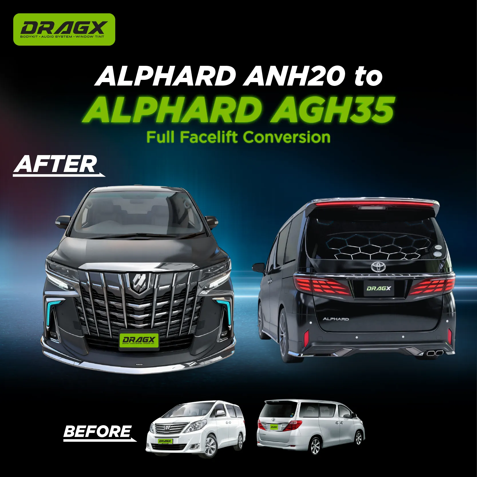 ANH20 → AGH35 Conversion OEM Kit 6 - REAR 40 DESIGN