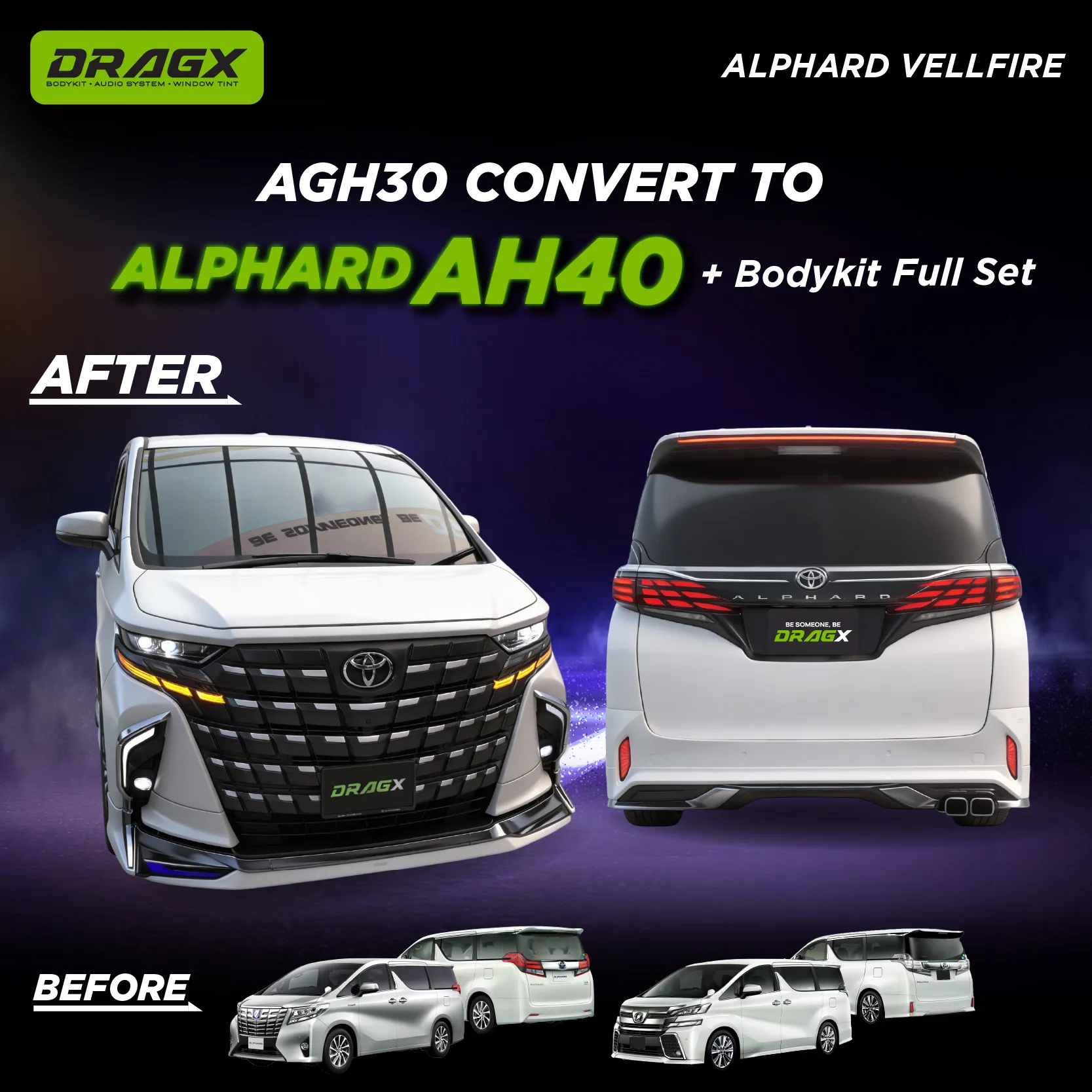    AGH30 → AH40 Conversion Kit 2 - ALPHARD FACELIFT CONVERSION