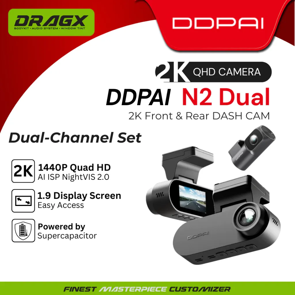 DDPAI N2 DRIVING VIDEO RECORDER DVR F&R GPS HARDWIRE