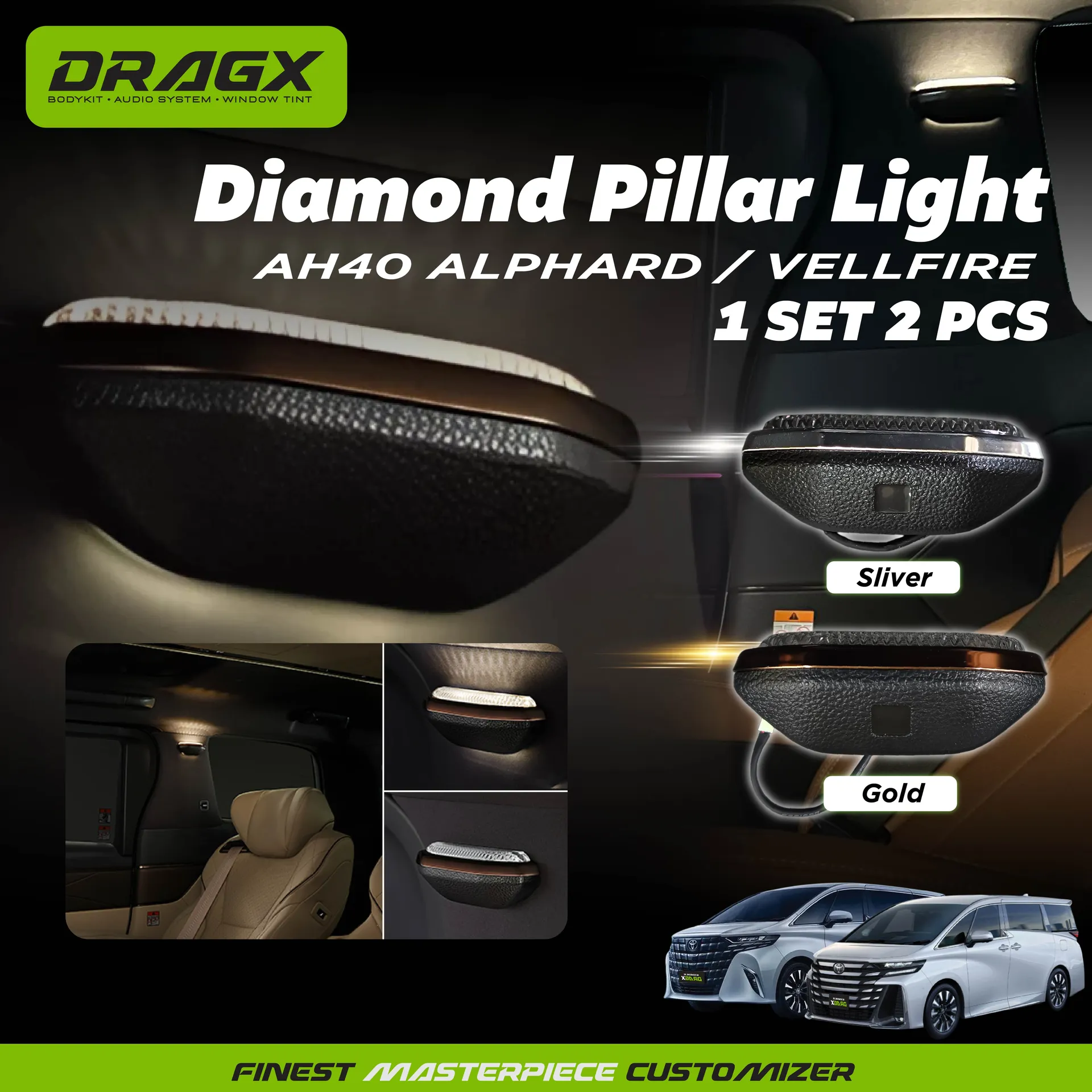 NIGHTTIME INTERIOR ILLUMINATION ALPHARD/VELLFIRE AH40 GOLD/SILVER 