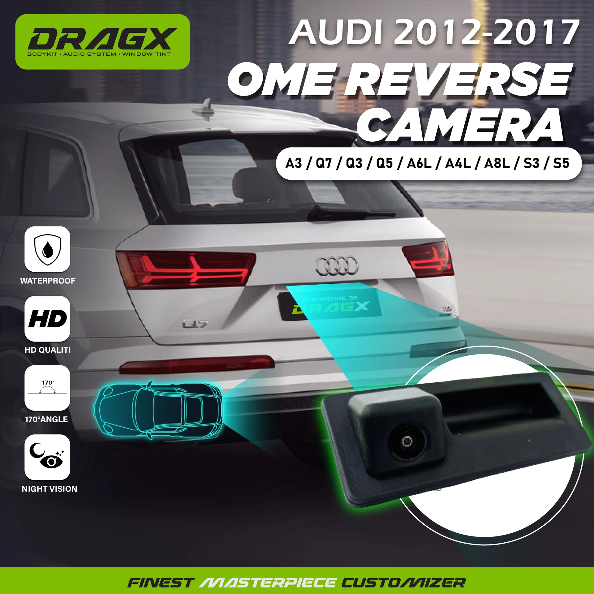 OEM REVERSE CAMERA AUDI 2012-2017 A4L A3 S5 A8L S3 A6L Q3 Q5 Q7 OU-8002