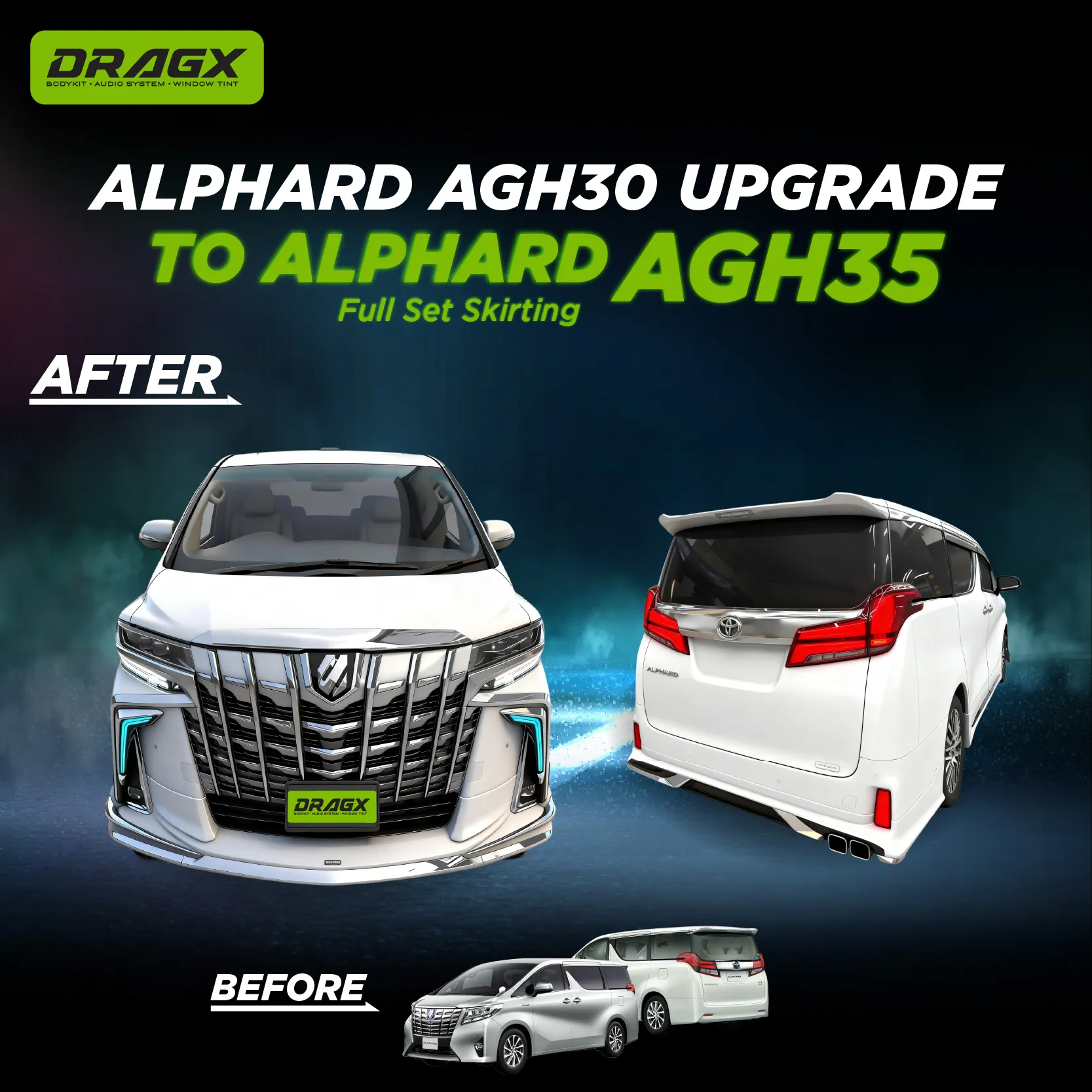   ALPHARD AGH30 → AGH35 UPGRADE Kit 5 - Full Set Skirting