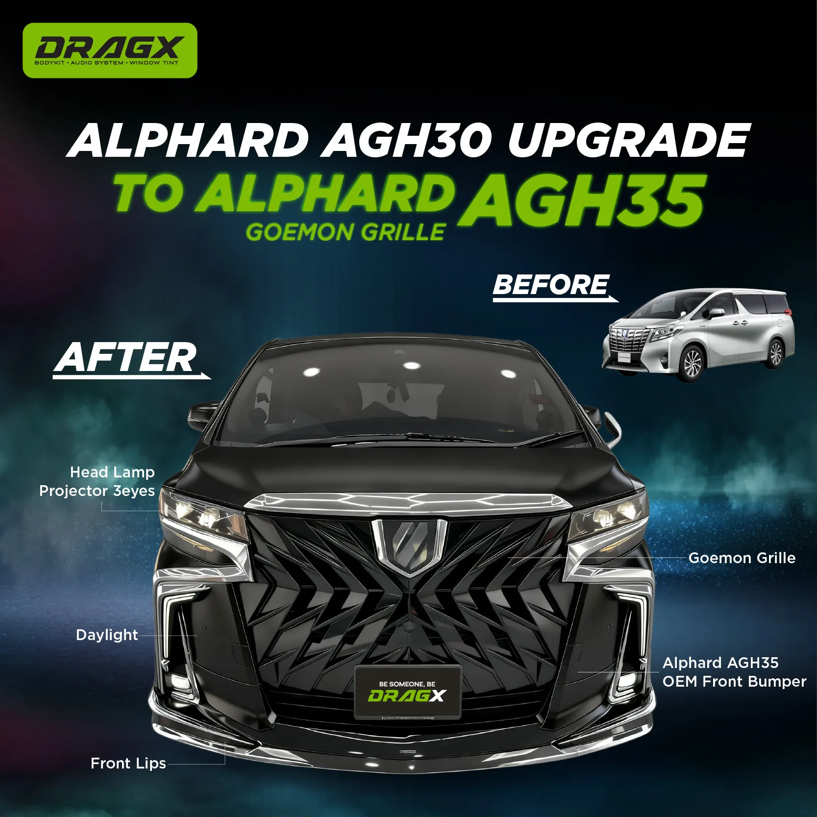   ALPHARD AGH30 → AGH35 UPGRADE Kit 3 - Goemon Grille