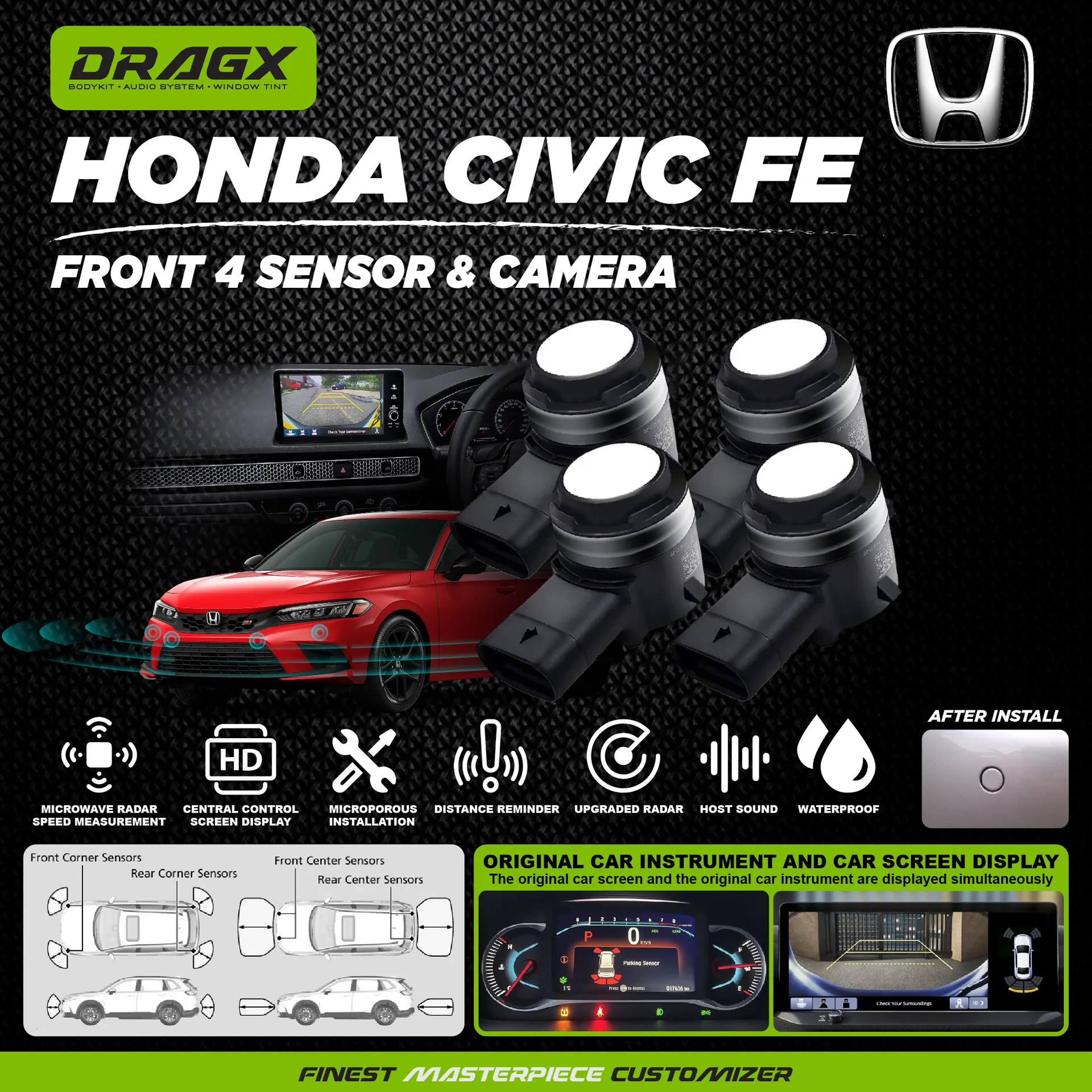 HONDA CIVIC FE FRONT 4 SENSOR & CAMERA