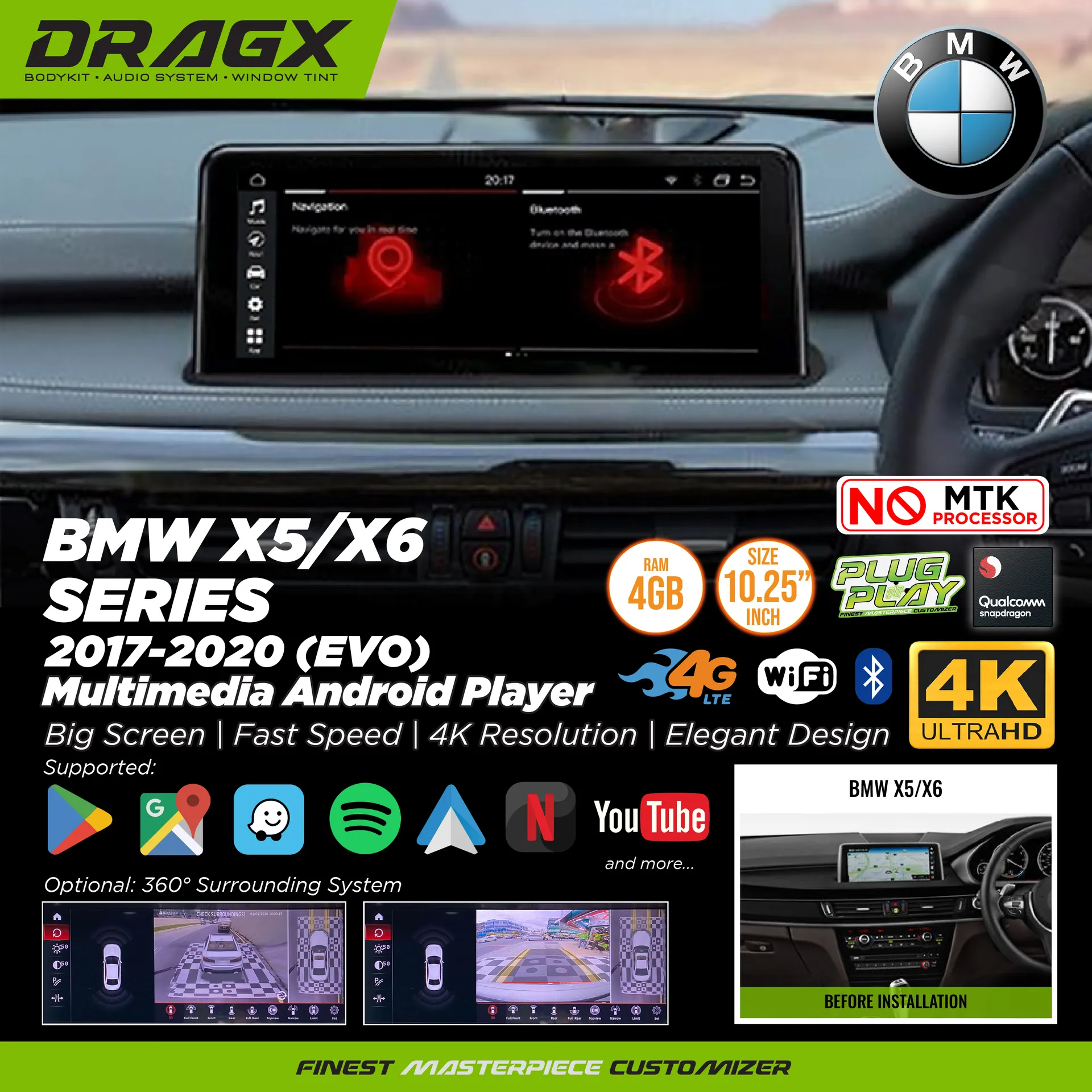 BMW X5/X6 Series 2017-2020 (EVO) Multimedia Android Player