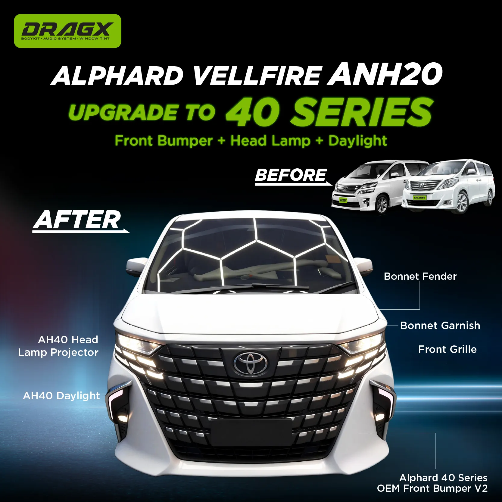   ANH20 → AH40 Conversion Kit 5 - OEM FRONT BUMPER 