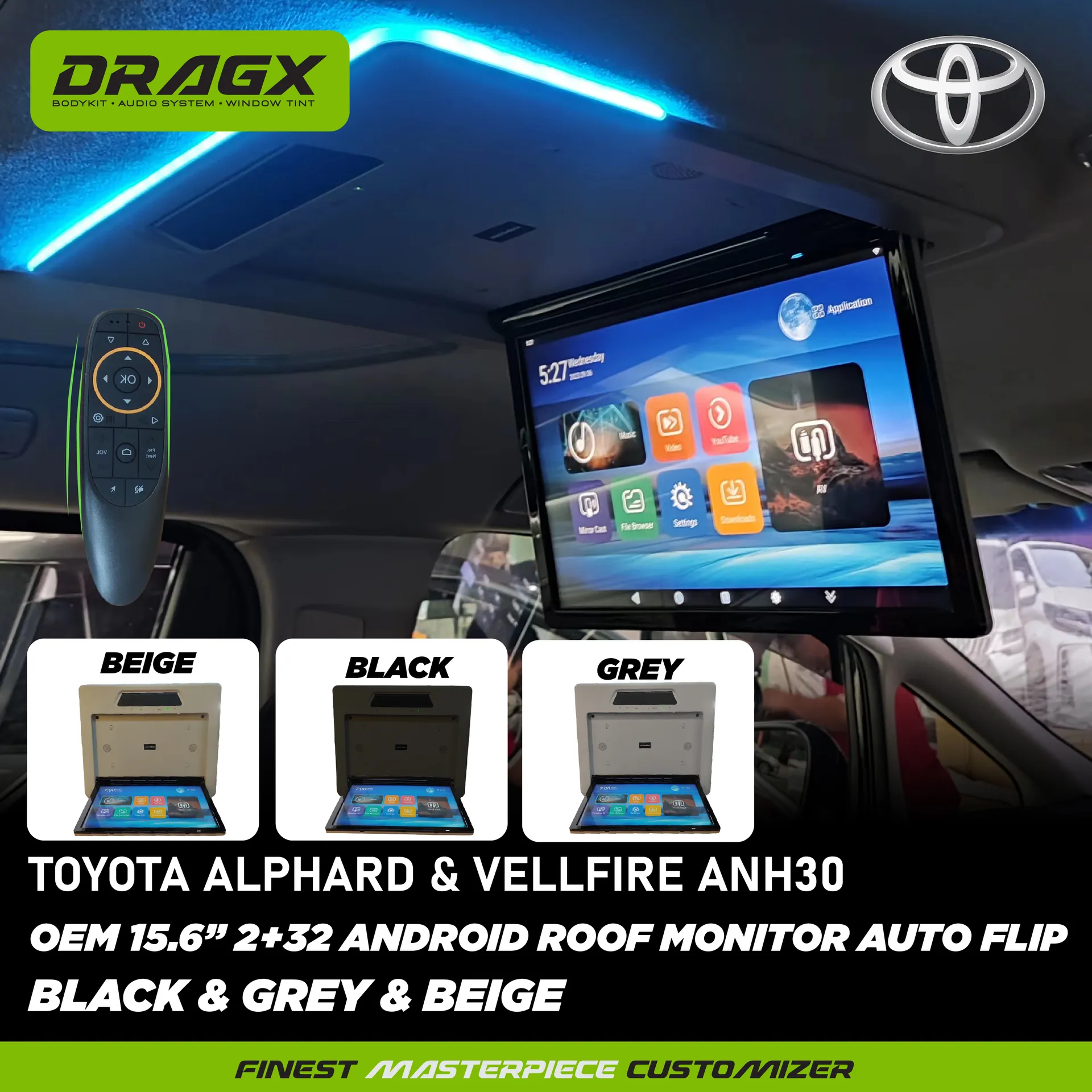 AGH30 15.6" 2+32 ANDROID OEM ROOF MONITOR WITH HDMI AUTO FLIP