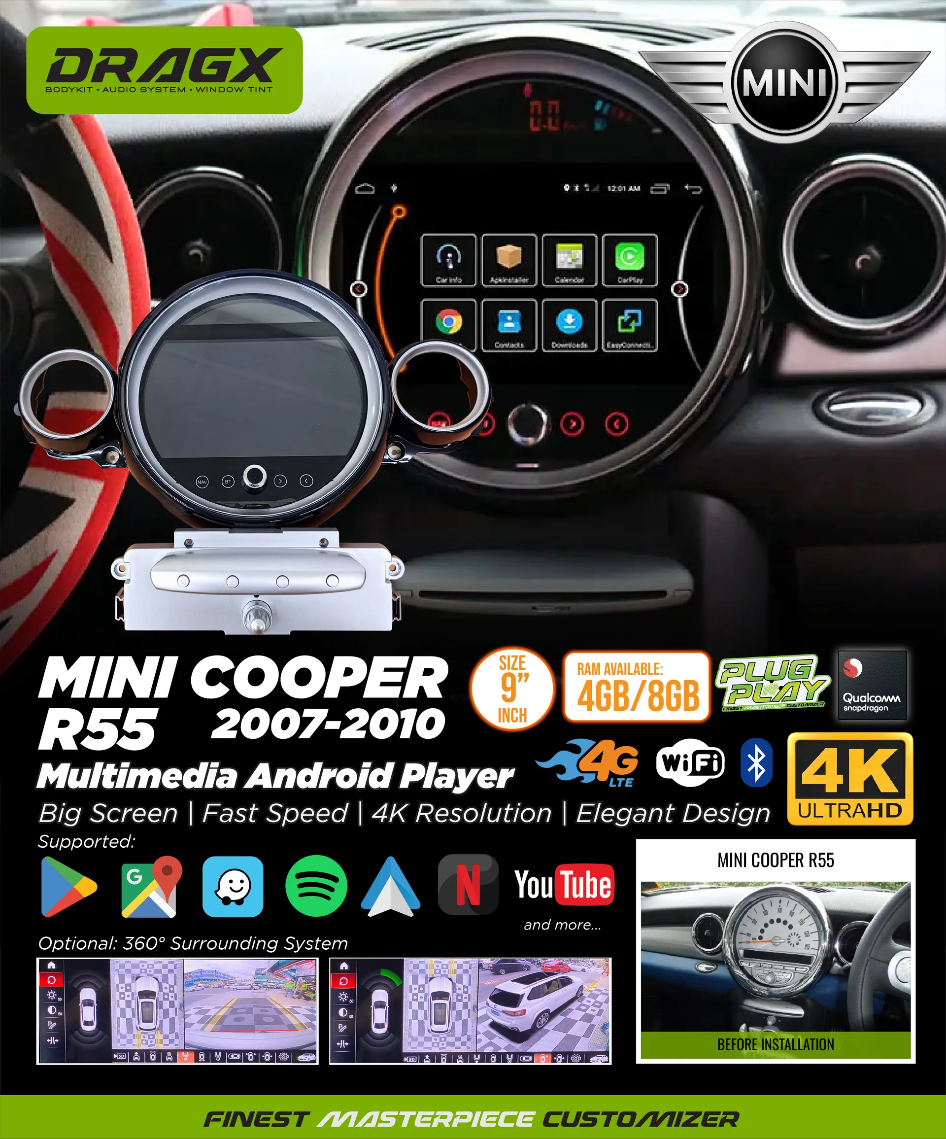 Mini Cooper R55 2007-2010 Multimedia Android Player