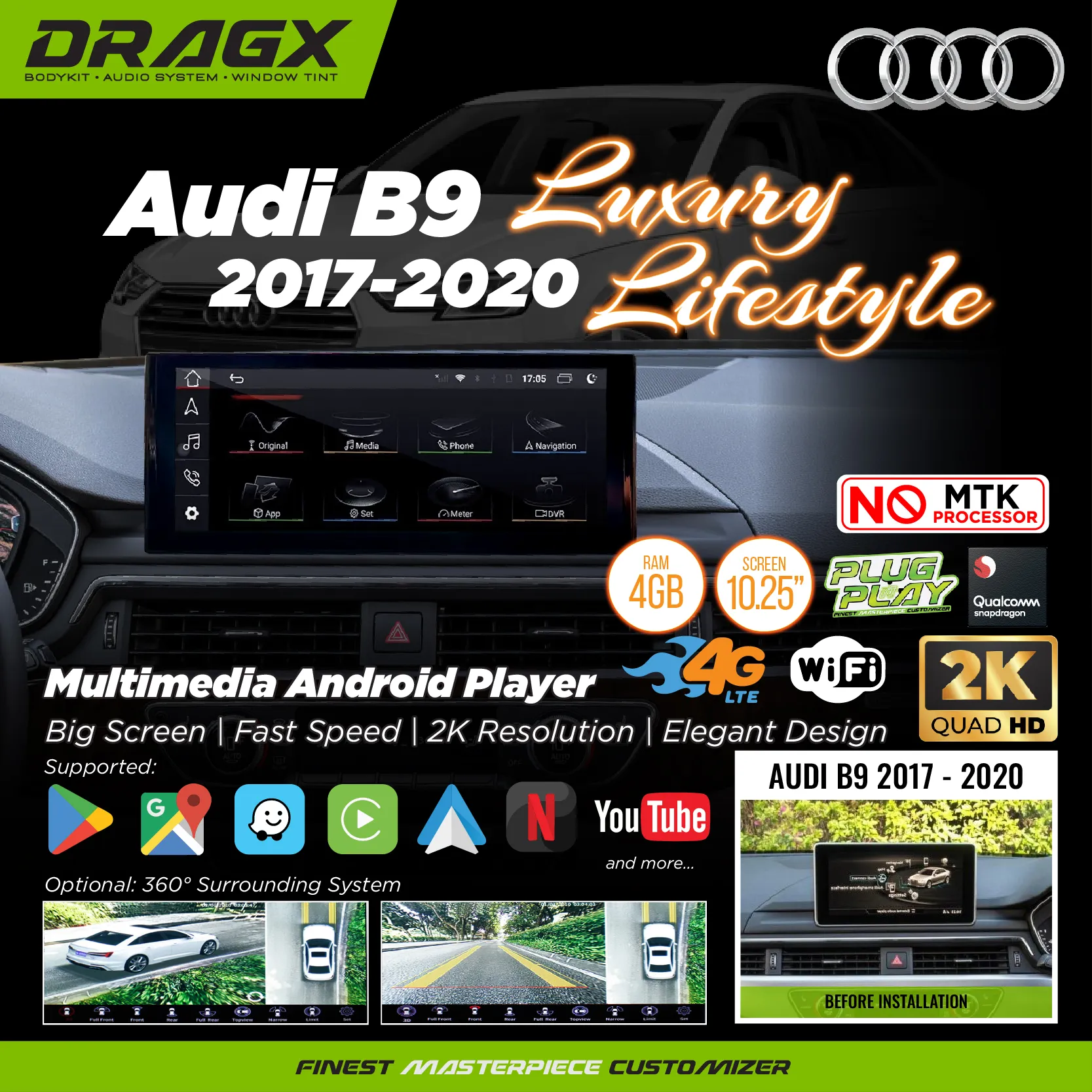 Audi B9 2017-2020 Multimedia Android Player