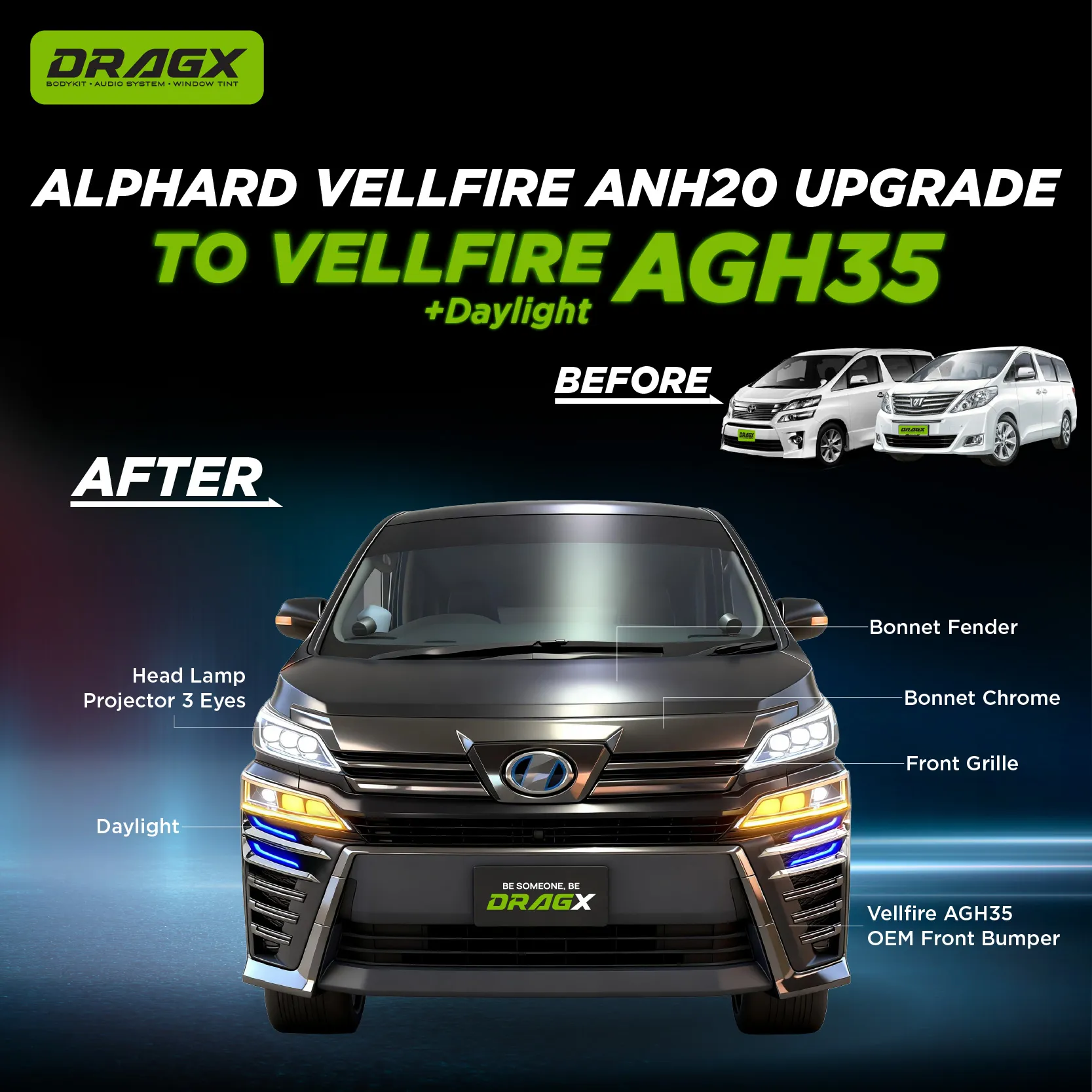  ANH20 → AGH35 Conversion Kit 2 – Front + Daylight