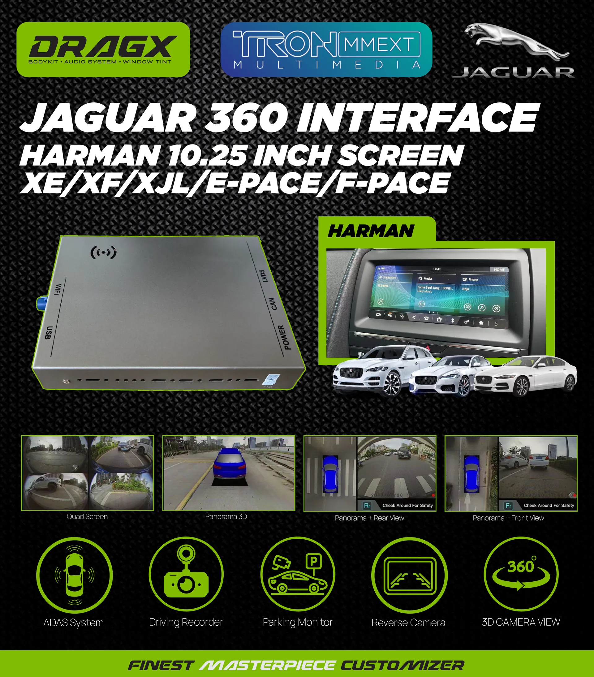 Jaguar 360 Interface Harman 10.25 Inch Screen XE_XF_XJL_E-pace_F-Pace