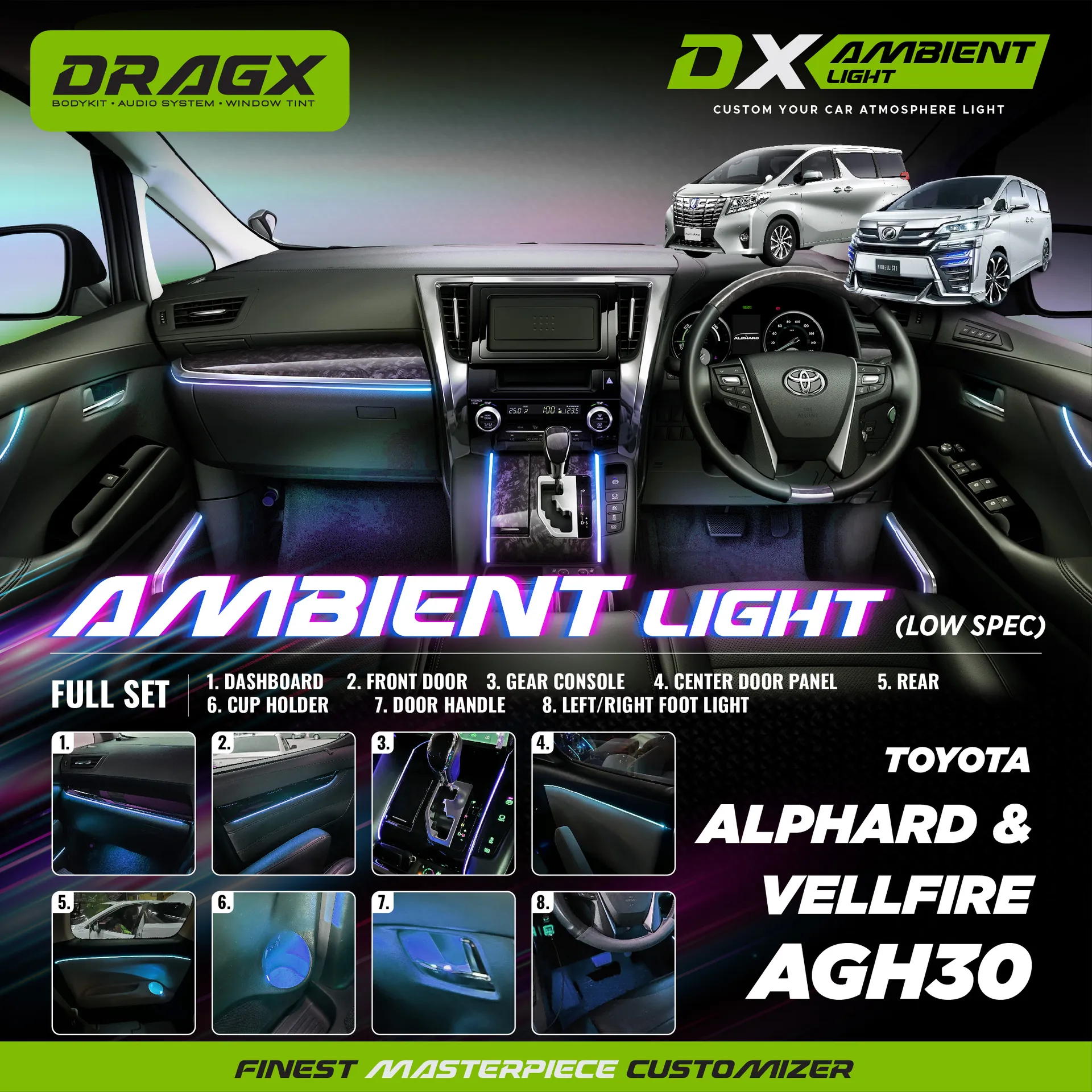AMBIENT LIGHT TOYOTA ALPHARD/VELLFIRE ANH30 (LOW SPEC)