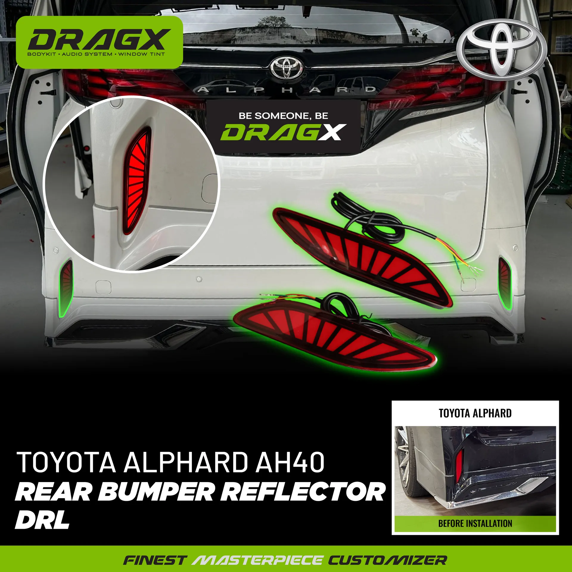 REAR BUMPER REFLECTOR LED RUNNING ALPHARD AH40 